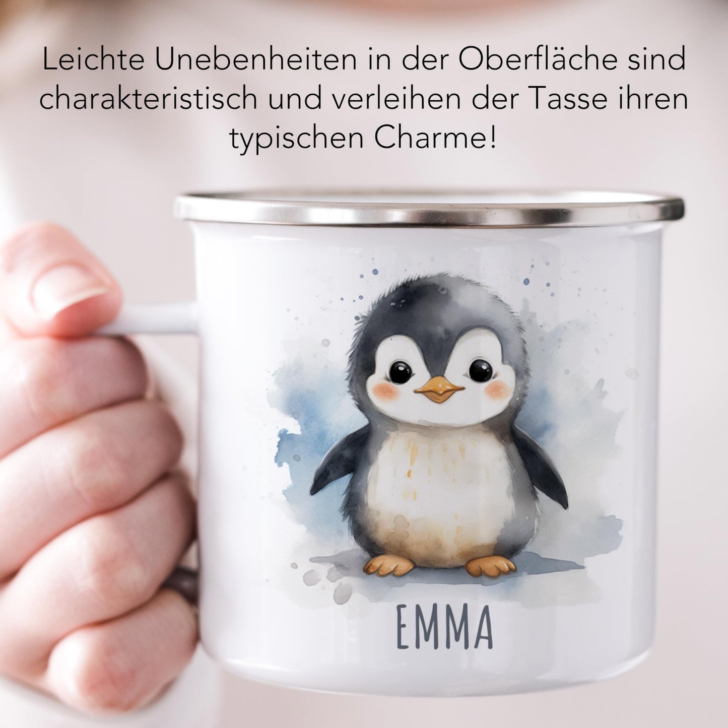 Emaille Tasse Tiere personalisiert