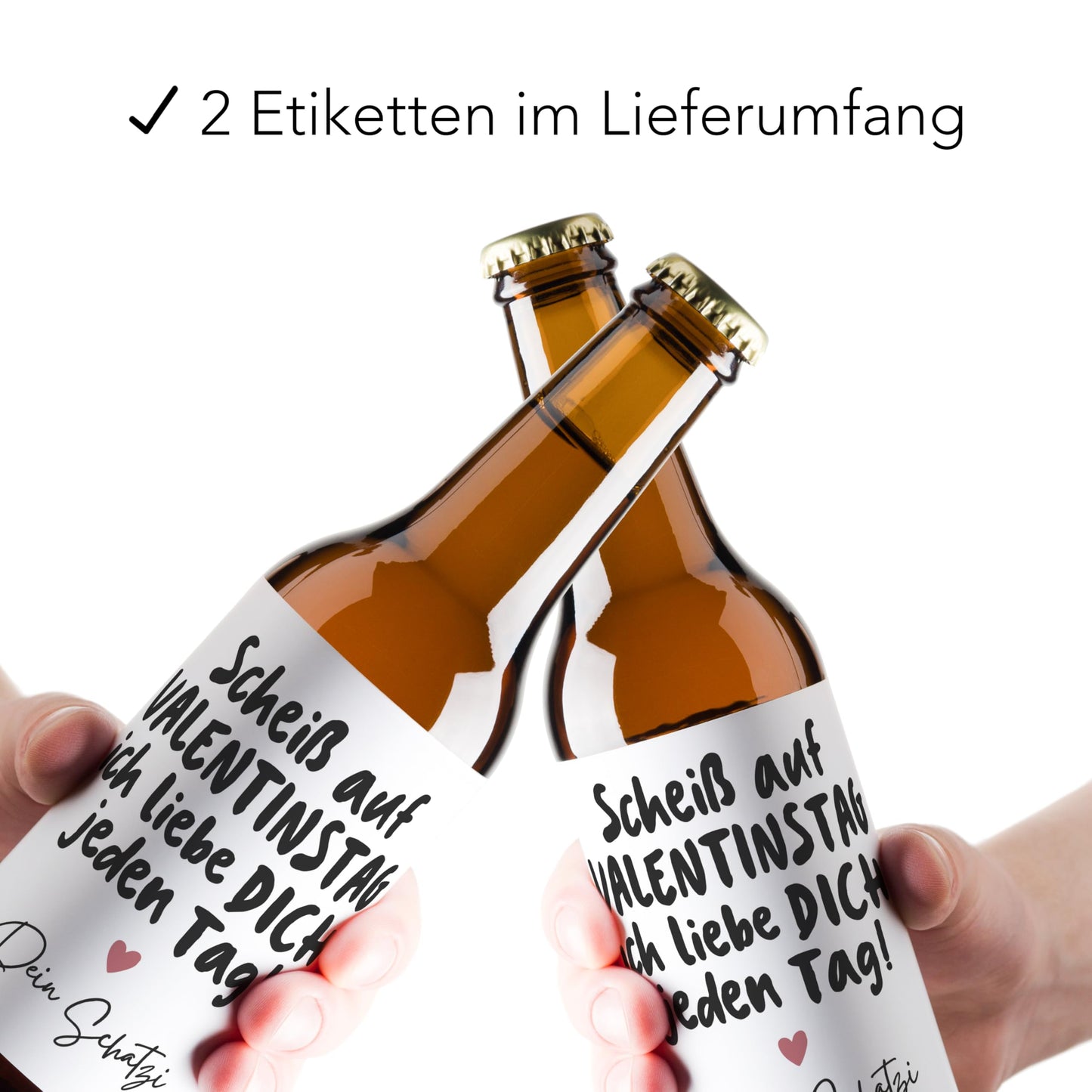 Valentinstagsgeschenk für ihn Bieretiketten personalisiert ich liebe dich Geschenk für Männer Valentinstag Bier Geschenk Etiketten 2 Stück | 9x9 cm
