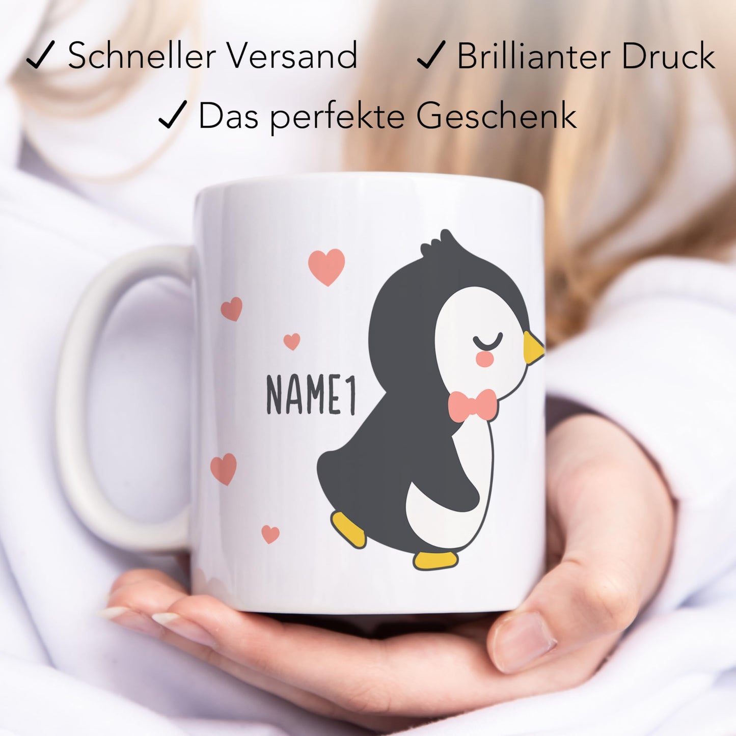 Partnertassen für Paare personalisiert Tassen 2er Set Partner Geschenk Pärchen Hochzeitsgeschenk Verlobungsgeschenk Kaffeetassen aus Keramik 330 ml