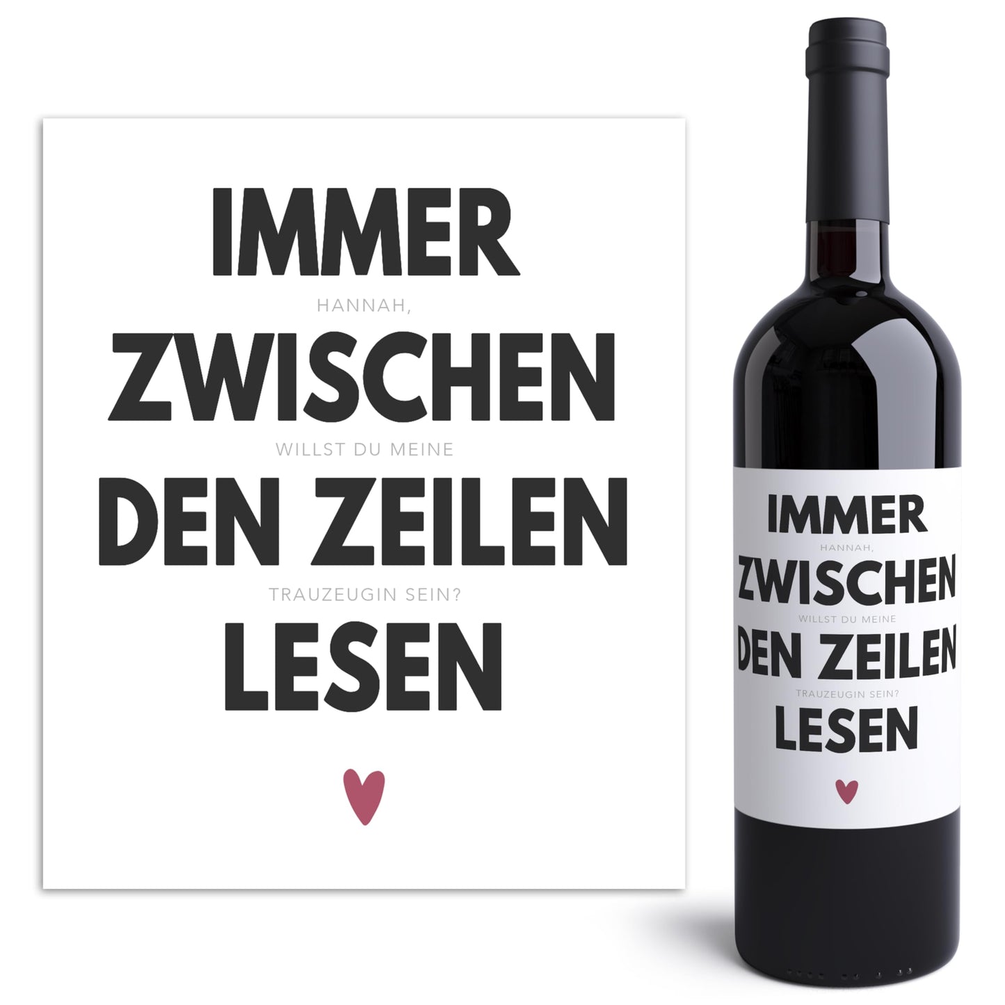 Trauzeugin fragen Flaschenetikett personalisiert Willst du meine Trauzeugin sein Geschenk lustige Wein Etiketten Weinetiketten selbstklebend 2 Stk. | 10x12 cm