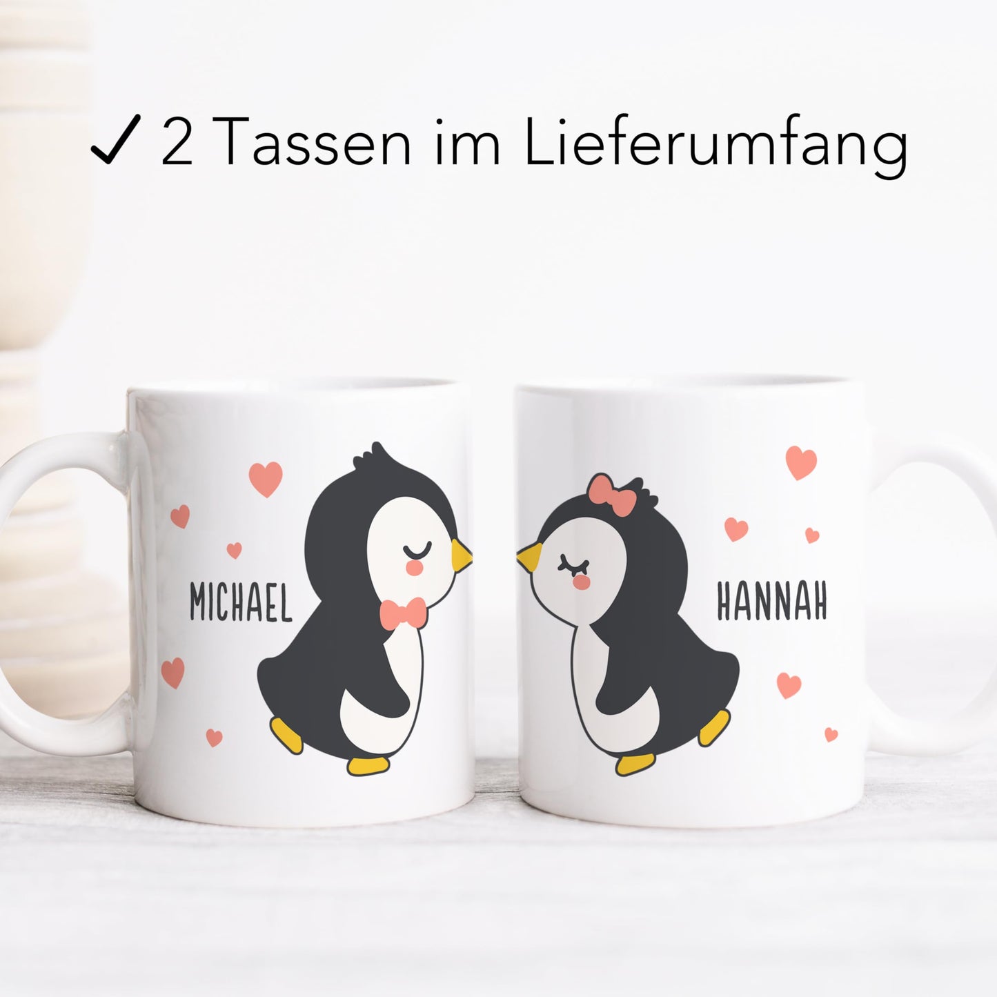 Partnertassen für Paare personalisiert Tassen 2er Set Partner Geschenk Pärchen Hochzeitsgeschenk Verlobungsgeschenk Kaffeetassen aus Keramik 330 ml