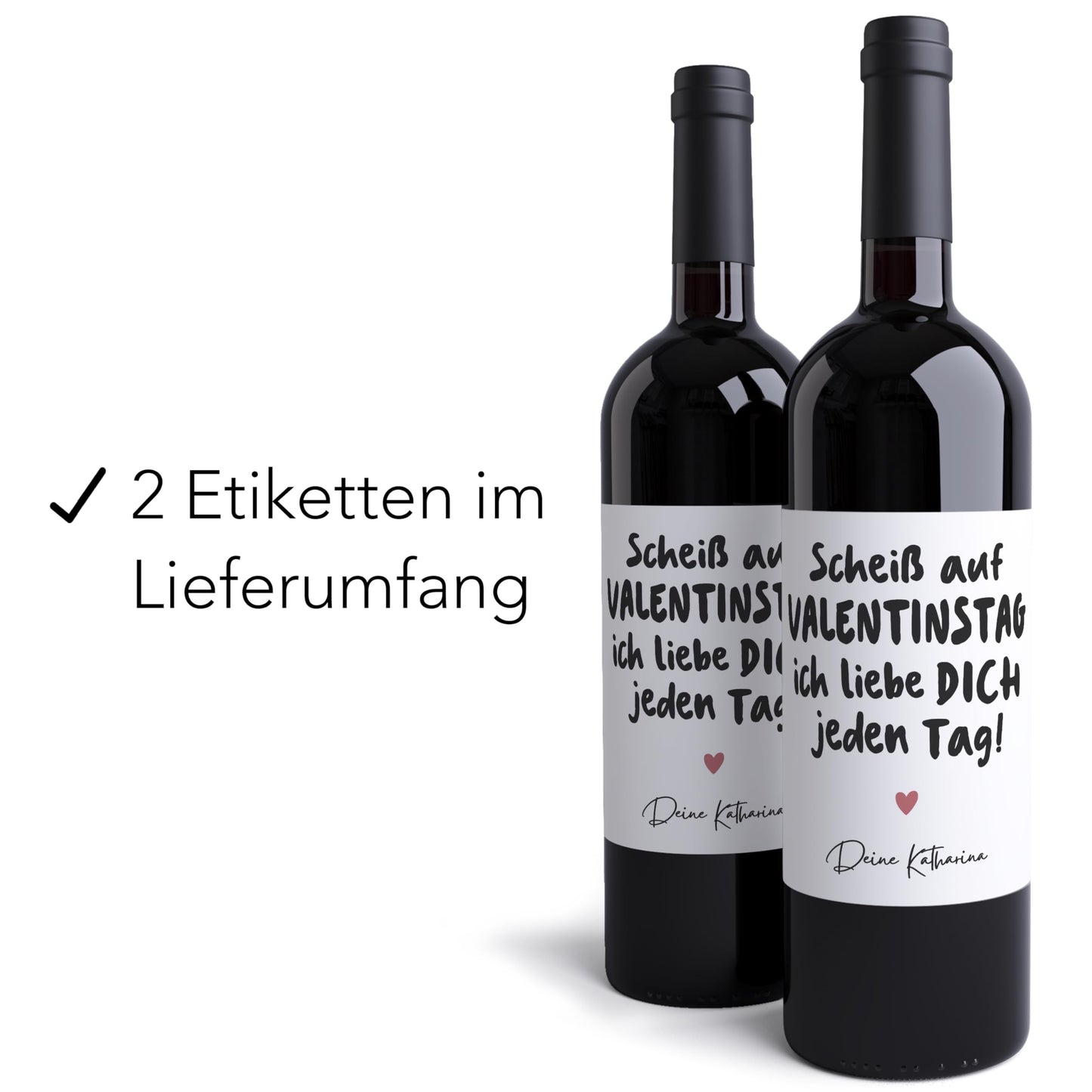 Valentinstagsgeschenk für ihn Weinetiketten personalisiert ich liebe dich Geschenk für Männer Frauen Valentinstag Wein Geschenk Etiketten 2 Stück | 10x12 cm