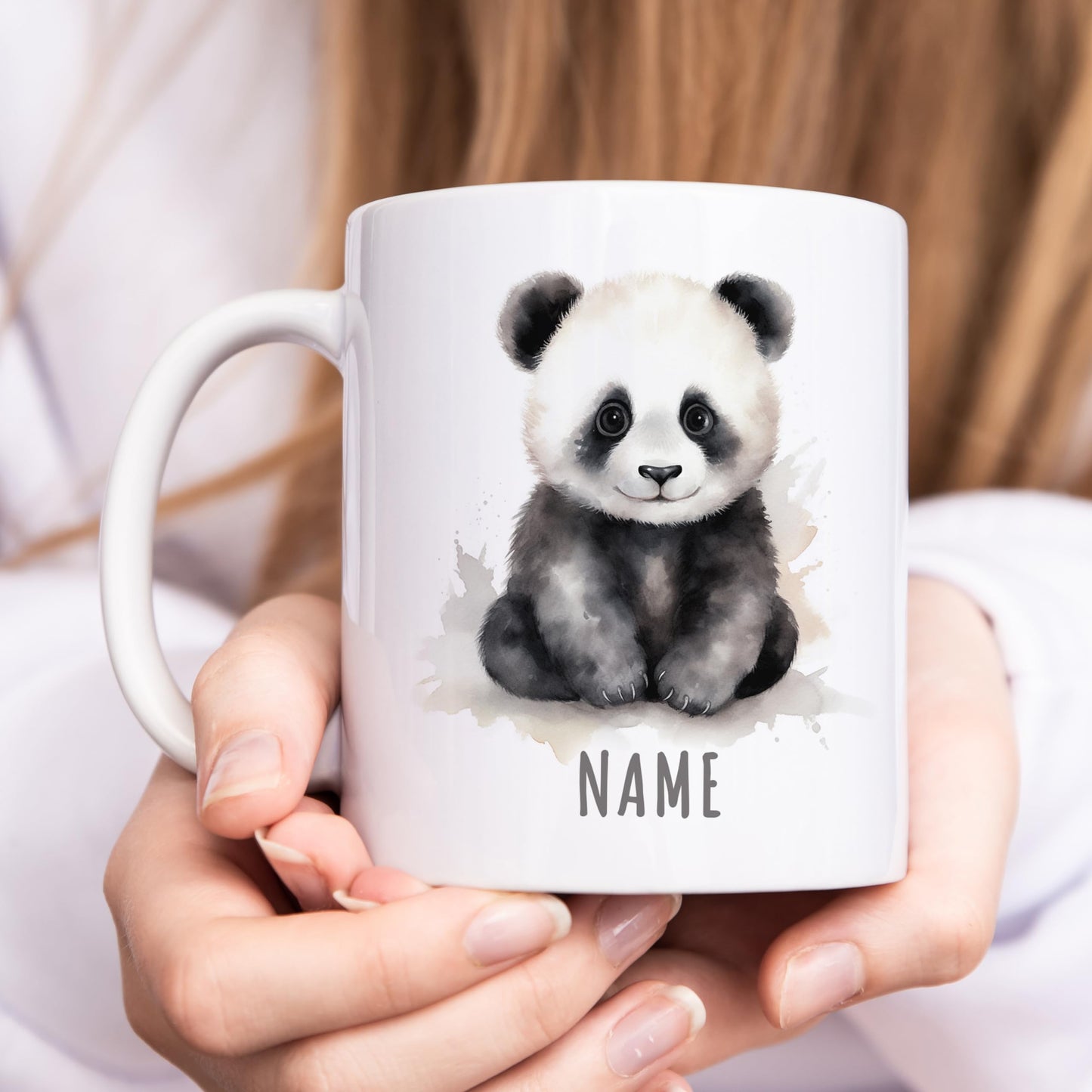 Panda Tasse personalisierte Kindertasse mit Namen Pandatasse Namenstasse süßes Kinder Geschenk für Jungen & Mädchen Kaffeetasse Teetasse aus Keramik 330 ml