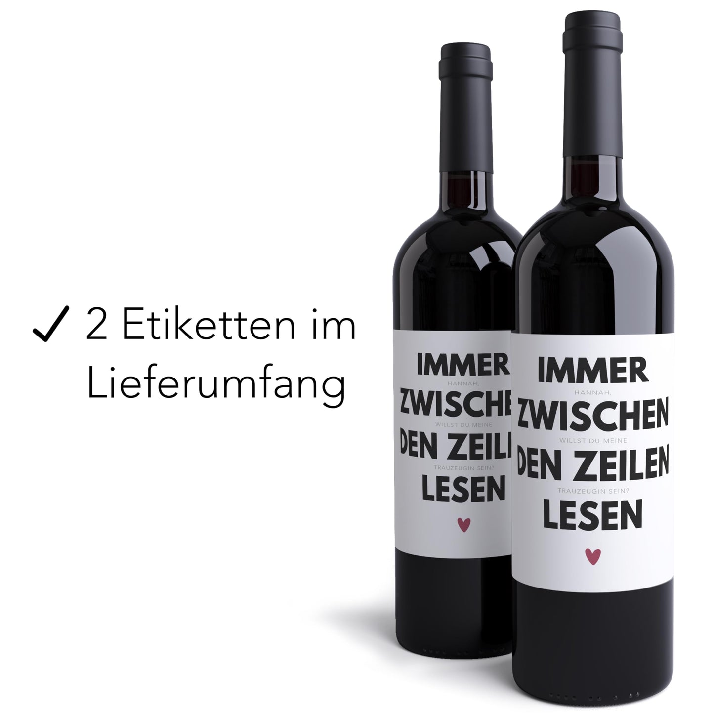 Trauzeugin fragen Flaschenetikett personalisiert Willst du meine Trauzeugin sein Geschenk lustige Wein Etiketten Weinetiketten selbstklebend 2 Stk. | 10x12 cm