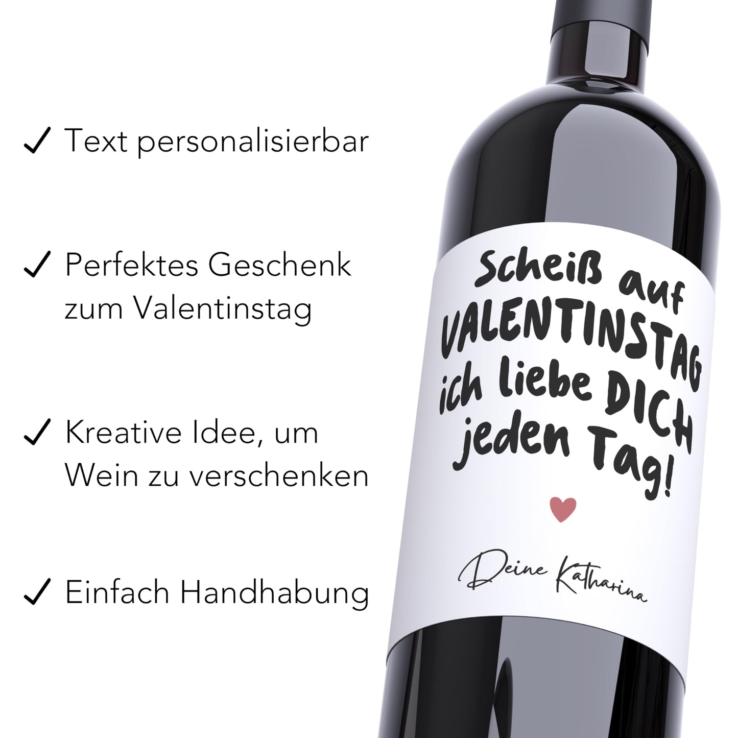 Valentinstagsgeschenk für ihn Weinetiketten personalisiert ich liebe dich Geschenk für Männer Frauen Valentinstag Wein Geschenk Etiketten 2 Stück | 10x12 cm