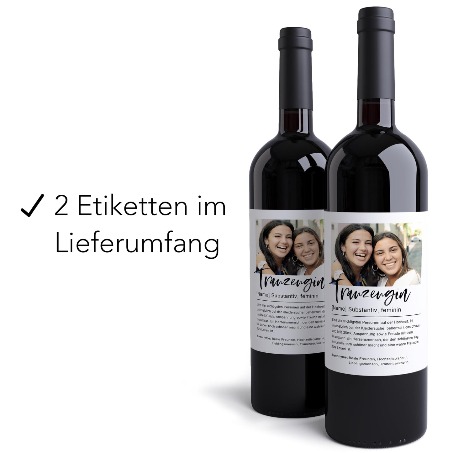 Trauzeugen fragen Flaschenetikett personalisiert Willst du meine Trauzeugin sein Geschenk Wein Etiketten Weinetiketten selbstklebend 10x12 cm (2 Stk.)