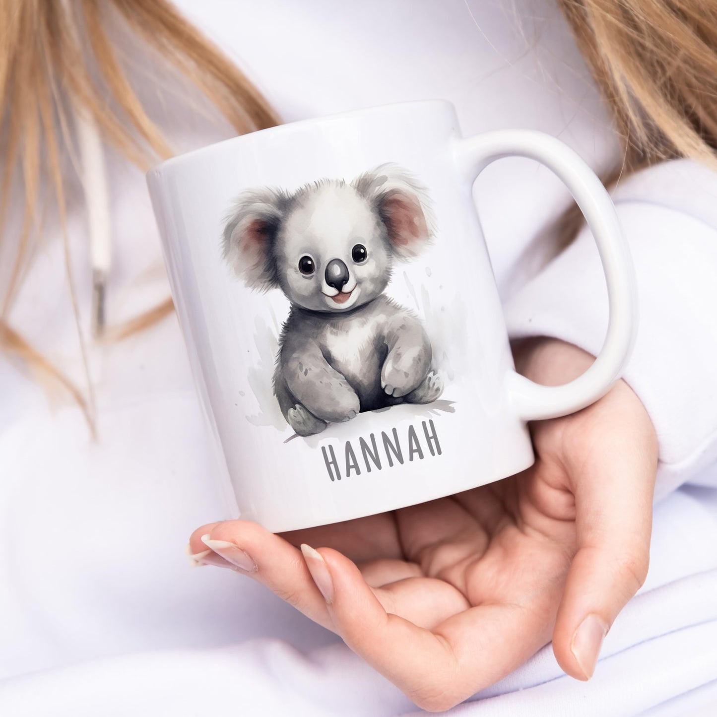 Koala Tasse personalisierte Kindertasse mit Namen Koalatasse Namenstasse süßes Kinder Geschenk für Jungen & Mädchen Kaffeetasse Teetasse aus Keramik 330 ml
