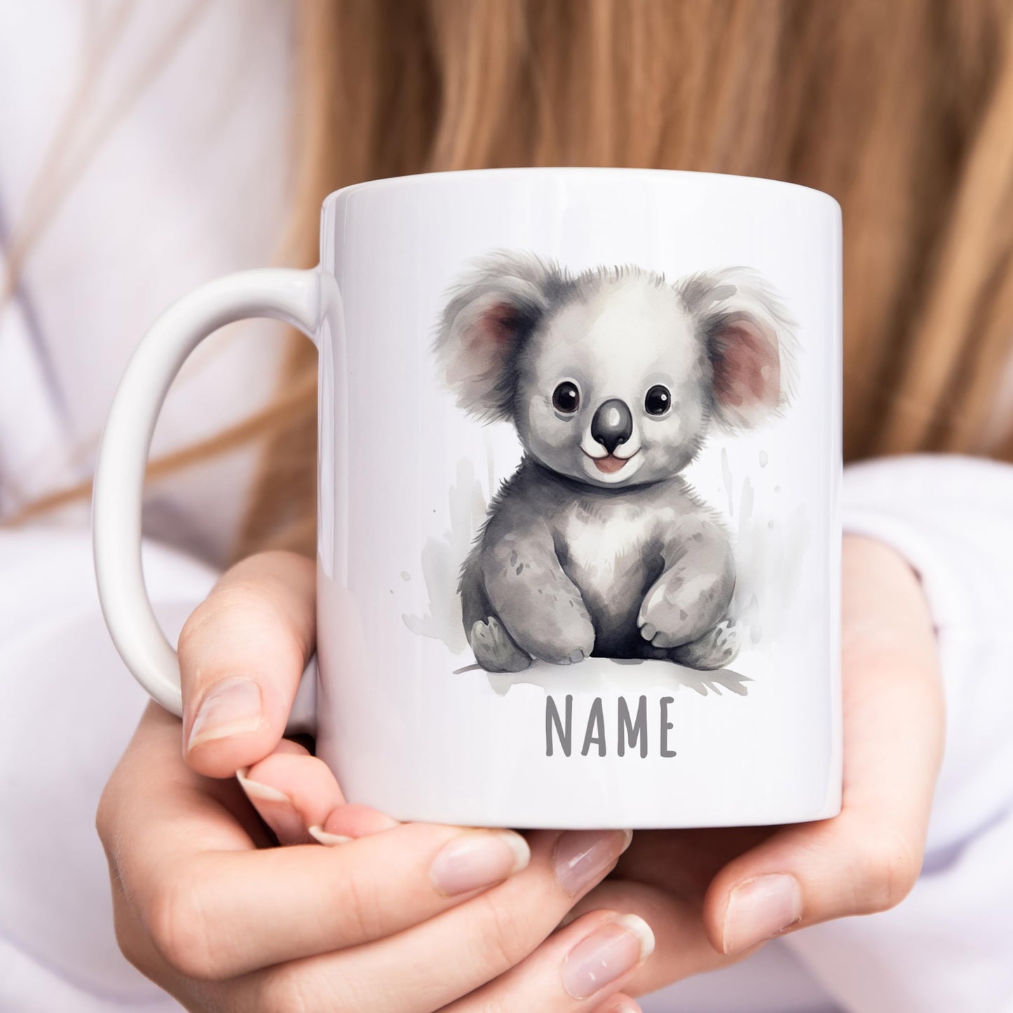 Koala Tasse personalisierte Kindertasse mit Namen Koalatasse Namenstasse süßes Kinder Geschenk für Jungen & Mädchen Kaffeetasse Teetasse aus Keramik 330 ml