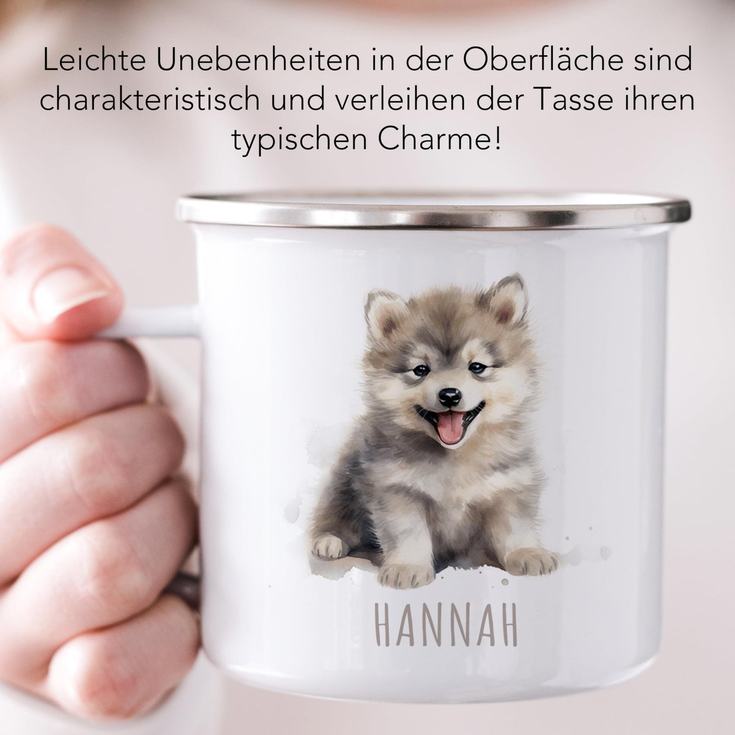 Emaille Tasse Tiere personalisiert