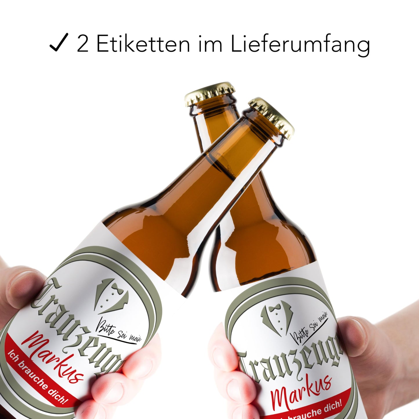 Willst du mein Trauzeuge sein Mann Bierflaschen Etikett personalisiert Bier Geschenk Trauzeuge fragen Flaschenetikett Bieretiketten 2 Stück | 9x9 cm