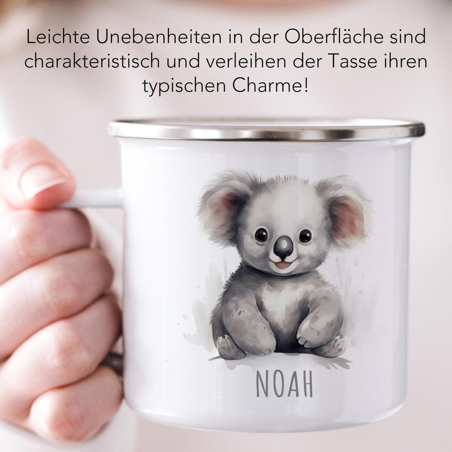 Emaille Tasse Tiere personalisiert