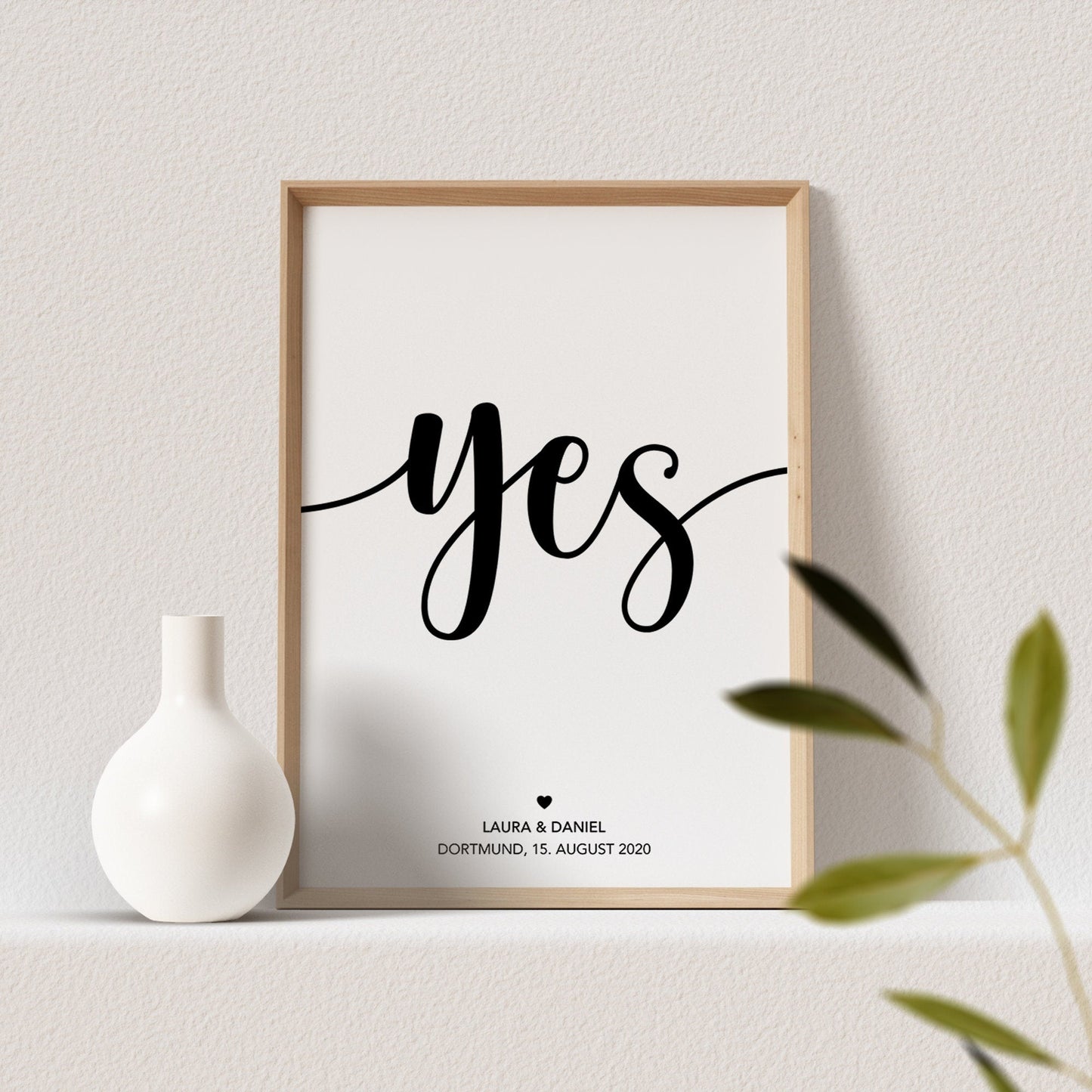 Yes Poster Hochzeitsposter Personalisiert Namen Hochzeitstag Hochzeitsgeschenk