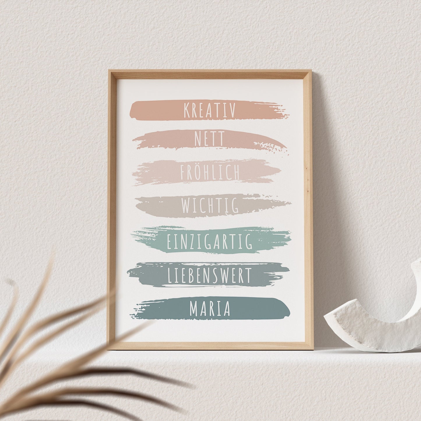 Affirmationsposter Kinder Affirmation Poster Personalisiert Positives Denken Boho Farben Kinderzimmer Bild