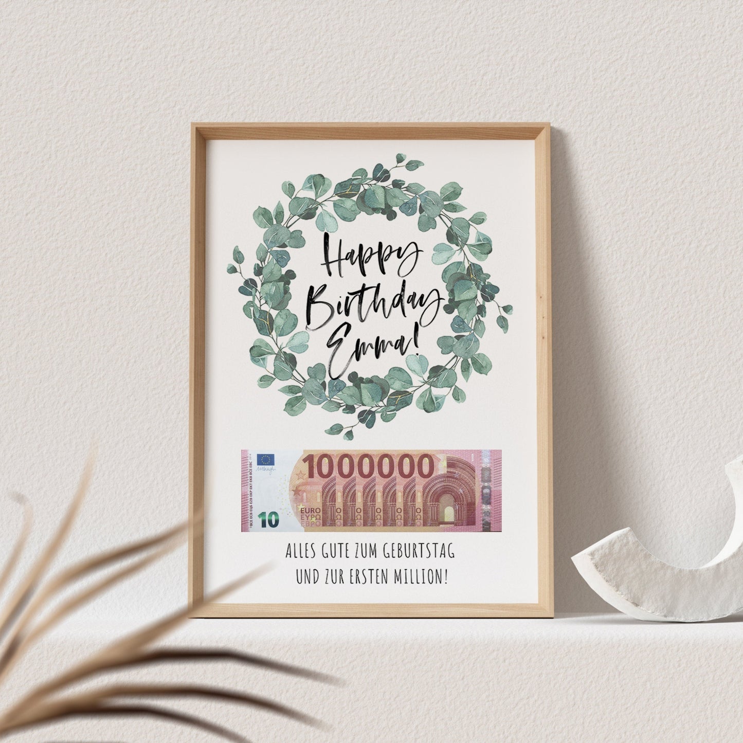 Geldgeschenk Geburtstag Poster Geburtstagsposter Personalisierbar Erste Million Geburtstagsgeschenk Personalisiert