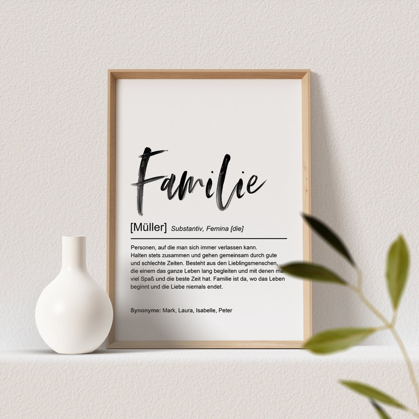 Familie Definition Poster Personalisiert Familienposter Namen Family Geschenk