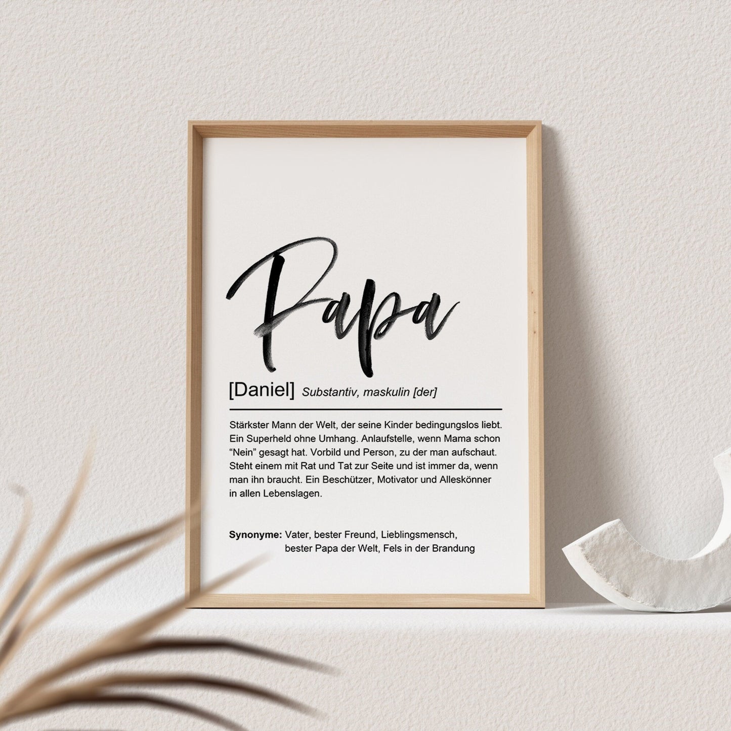 Papa Definition Poster Personalisiert Vater Namen Papa Geschenk Vatertagsgeschenk