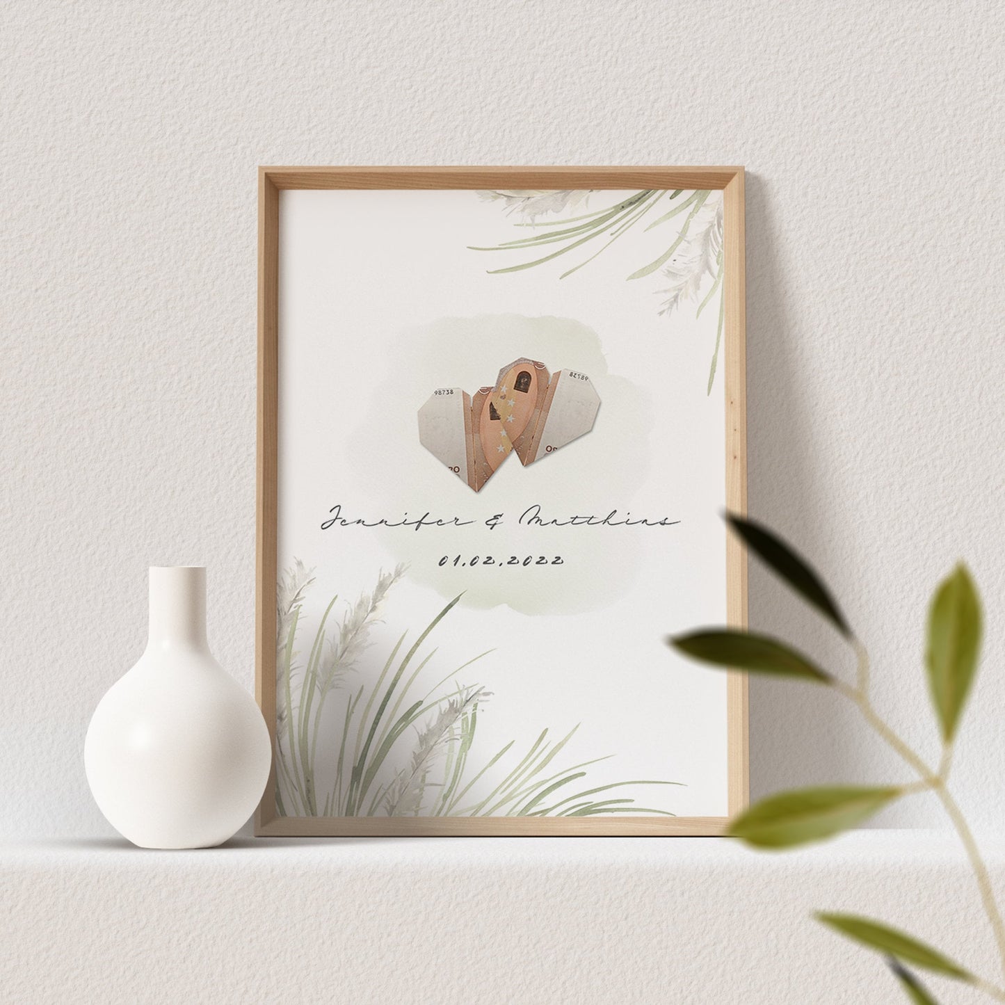 Geldgeschenk Hochzeit Poster Auto Just Married Personalisierbar Hochzeitsposter Hochzeitsgeschenk