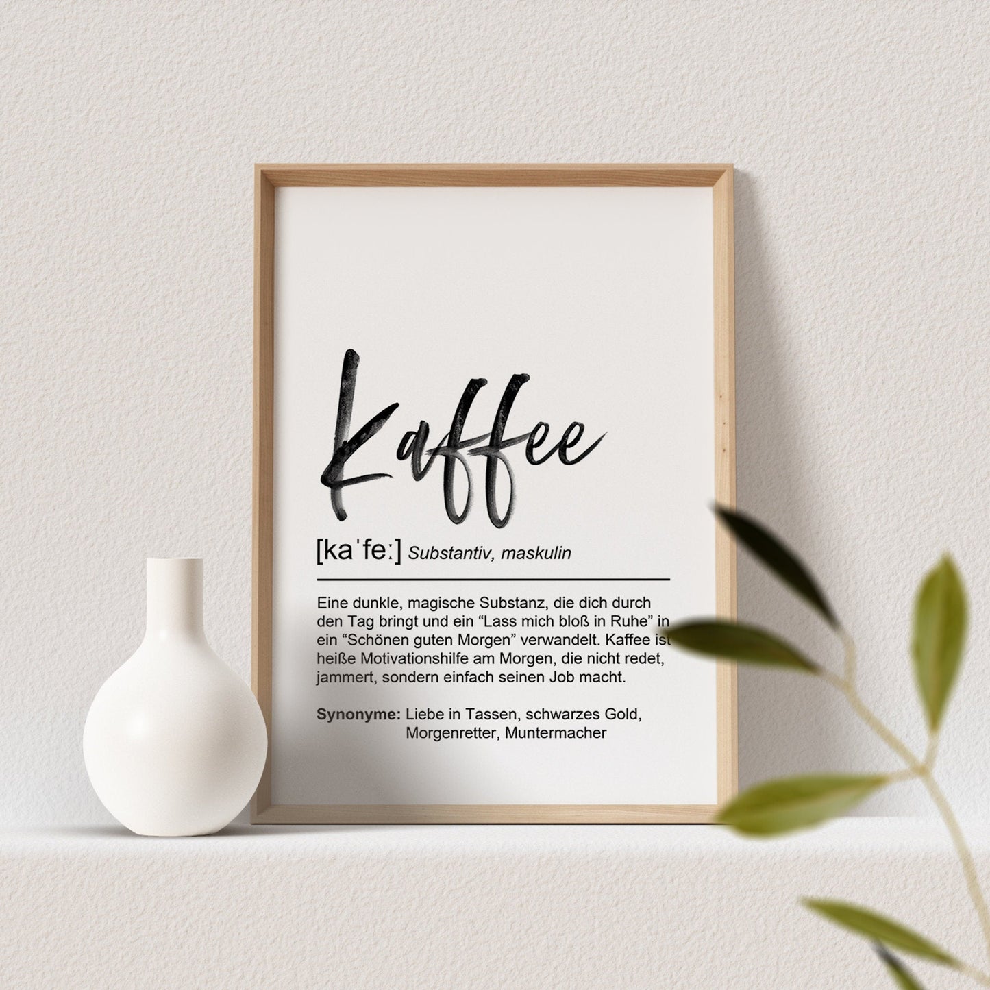 Kaffee Definition Poster Küche Küchenbild Küchenposter Kaffeeliebhaber Kaffeetrinker Geschenk