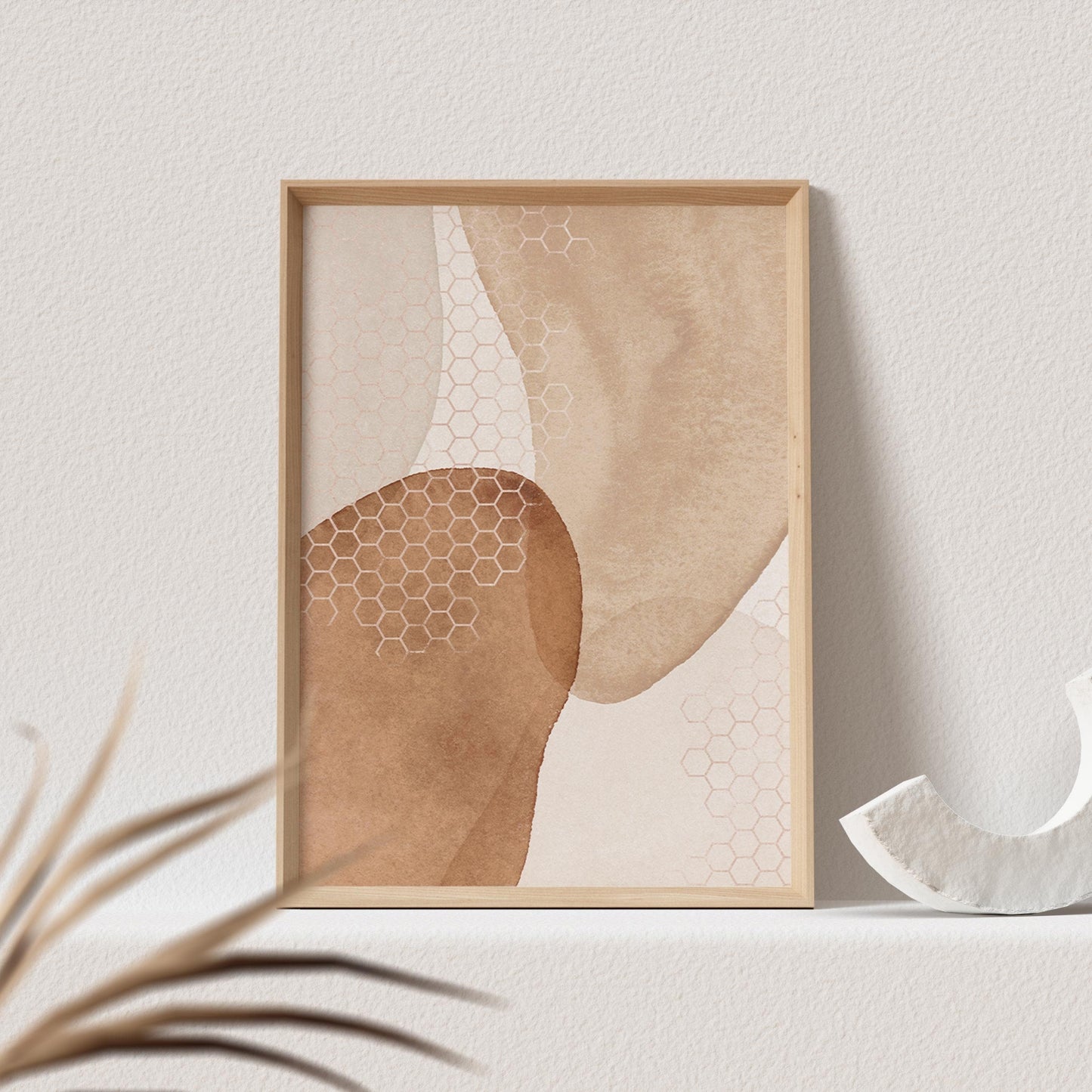 Boho Poster Beige Minimalistisch Print Abstrakter Kunstdruck Nordisches Bild Wandkunst Wanddeko