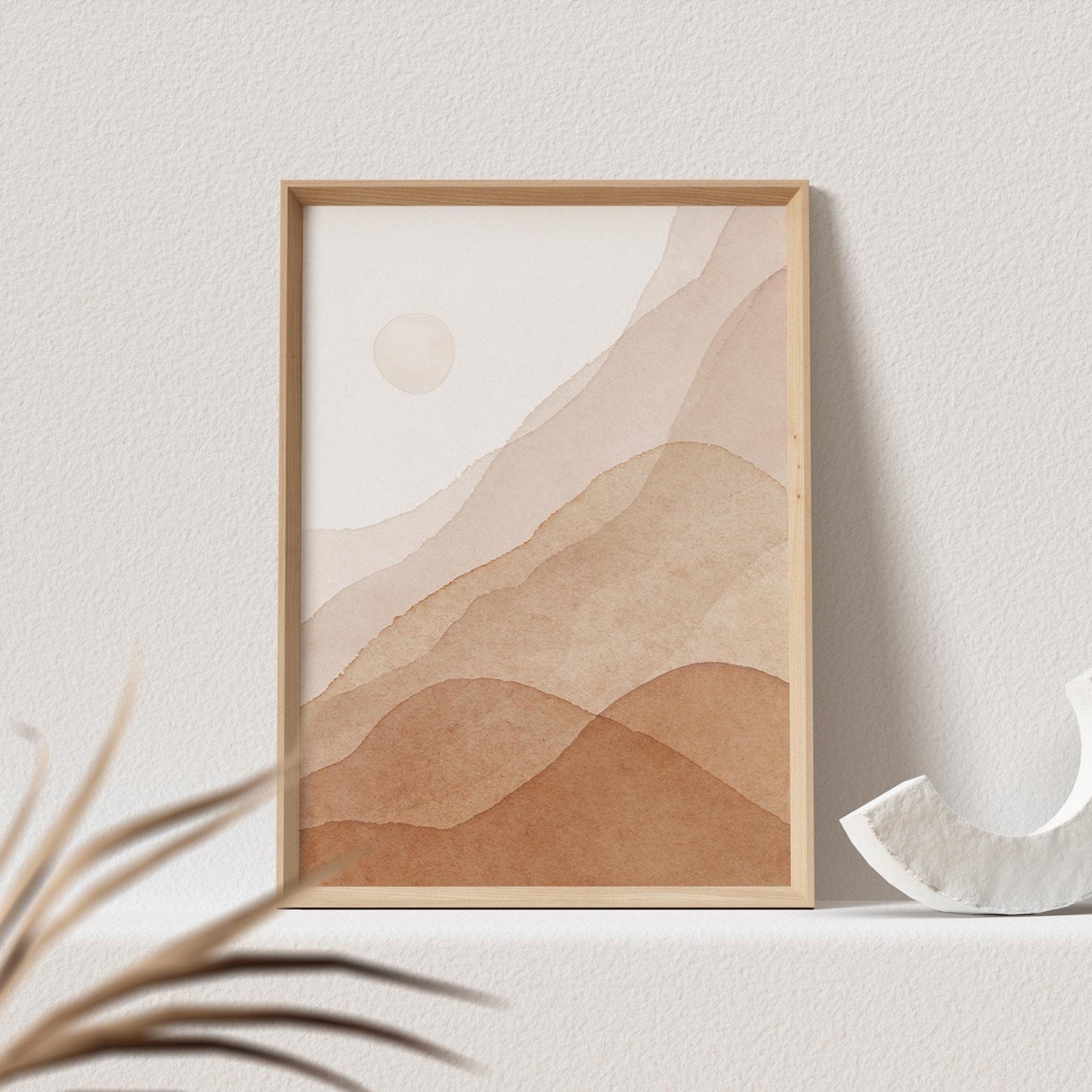 Boho Poster Beige Minimalistisch Print Abstrakter Kunstdruck Nordisches Bild Wandkunst Wanddeko