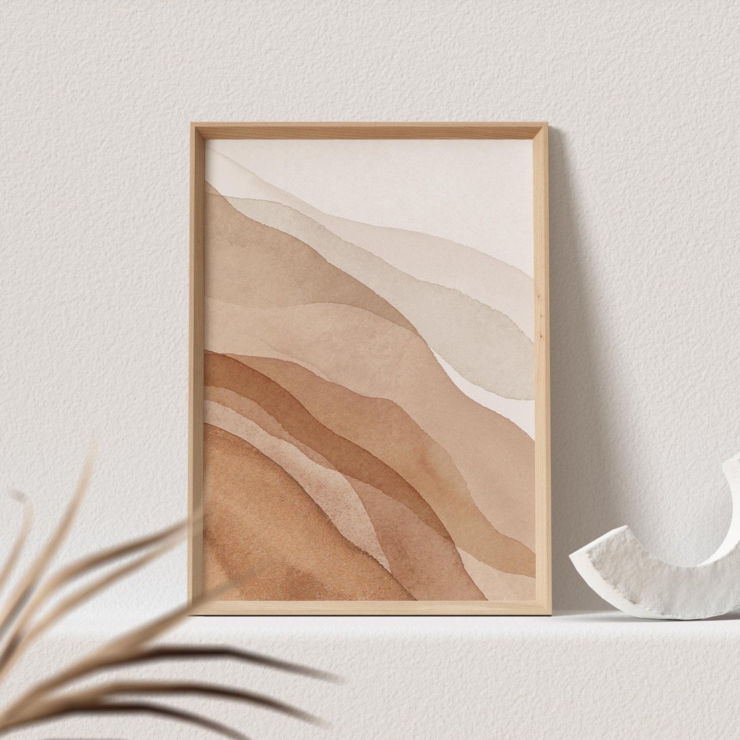 Boho Poster Beige Minimalistisch Print Abstrakter Kunstdruck Nordisches Bild Wandkunst Wanddeko