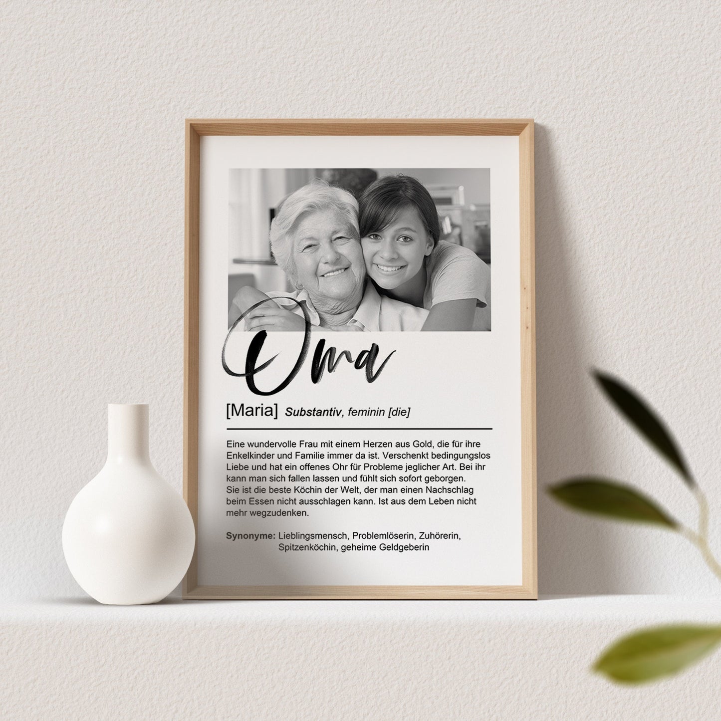 Fotogeschenk Oma Definition Poster Mit Foto Personalisiert Großmutter Bild Fotoposter Oma Geschenk Geburtstag