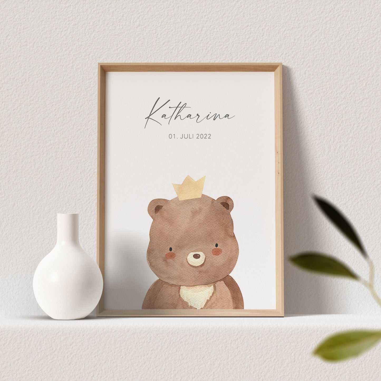Geburtsposter Bär Kinderzimmerdeko Babyzimmer Deko Poster Bild Babyparty Geschenk Zur Geburt
