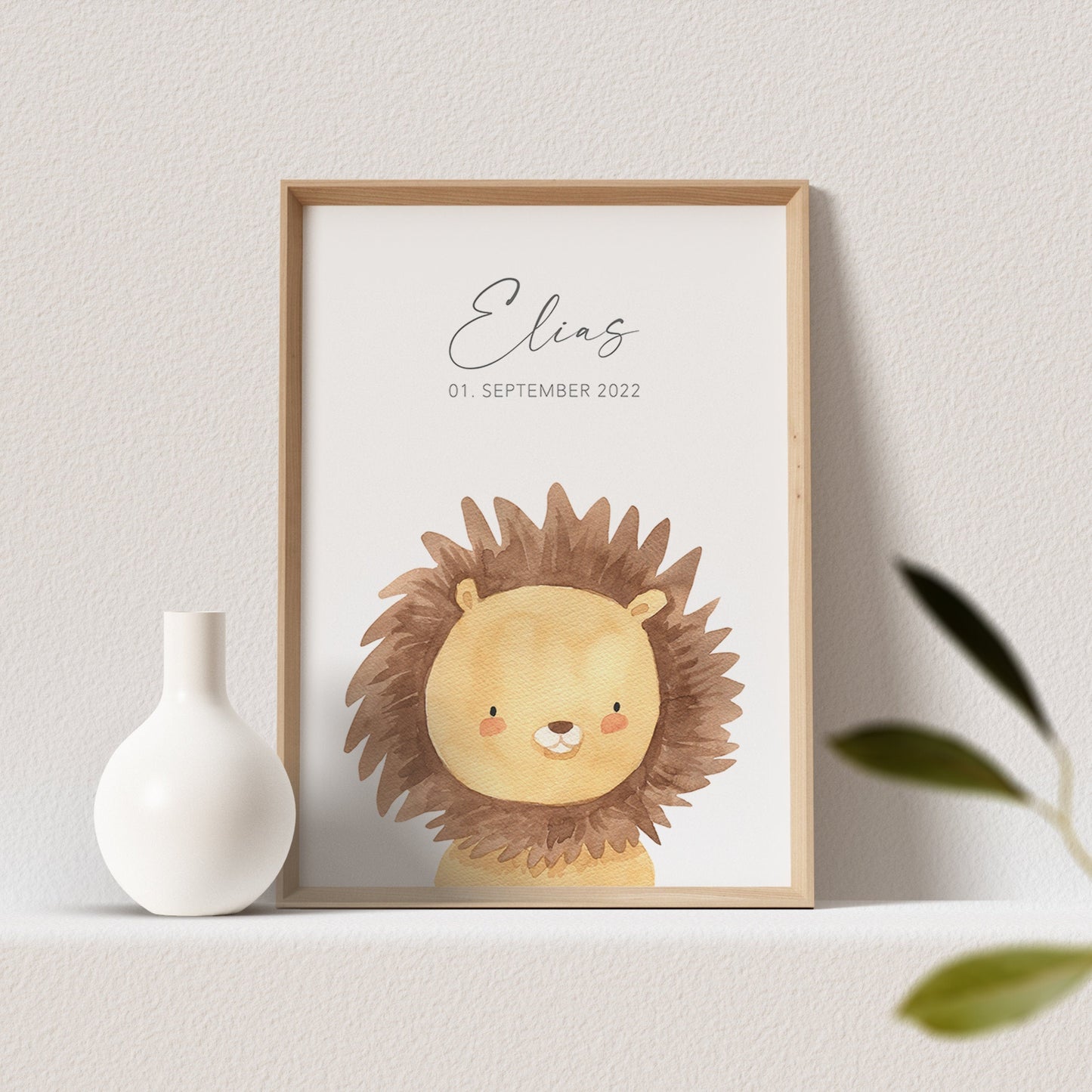 Geburtsposter Löwe Kinderzimmerdeko Babyzimmer Deko Poster Bild Babyparty Geschenk Zur Geburt