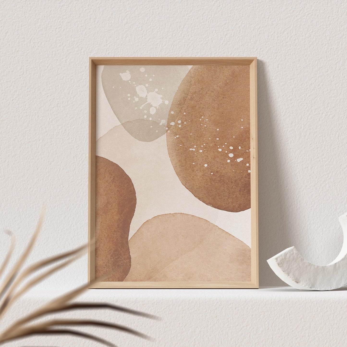 Boho Poster Beige Minimalistisch Print Abstrakter Kunstdruck Nordisches Bild Wandkunst Wanddeko