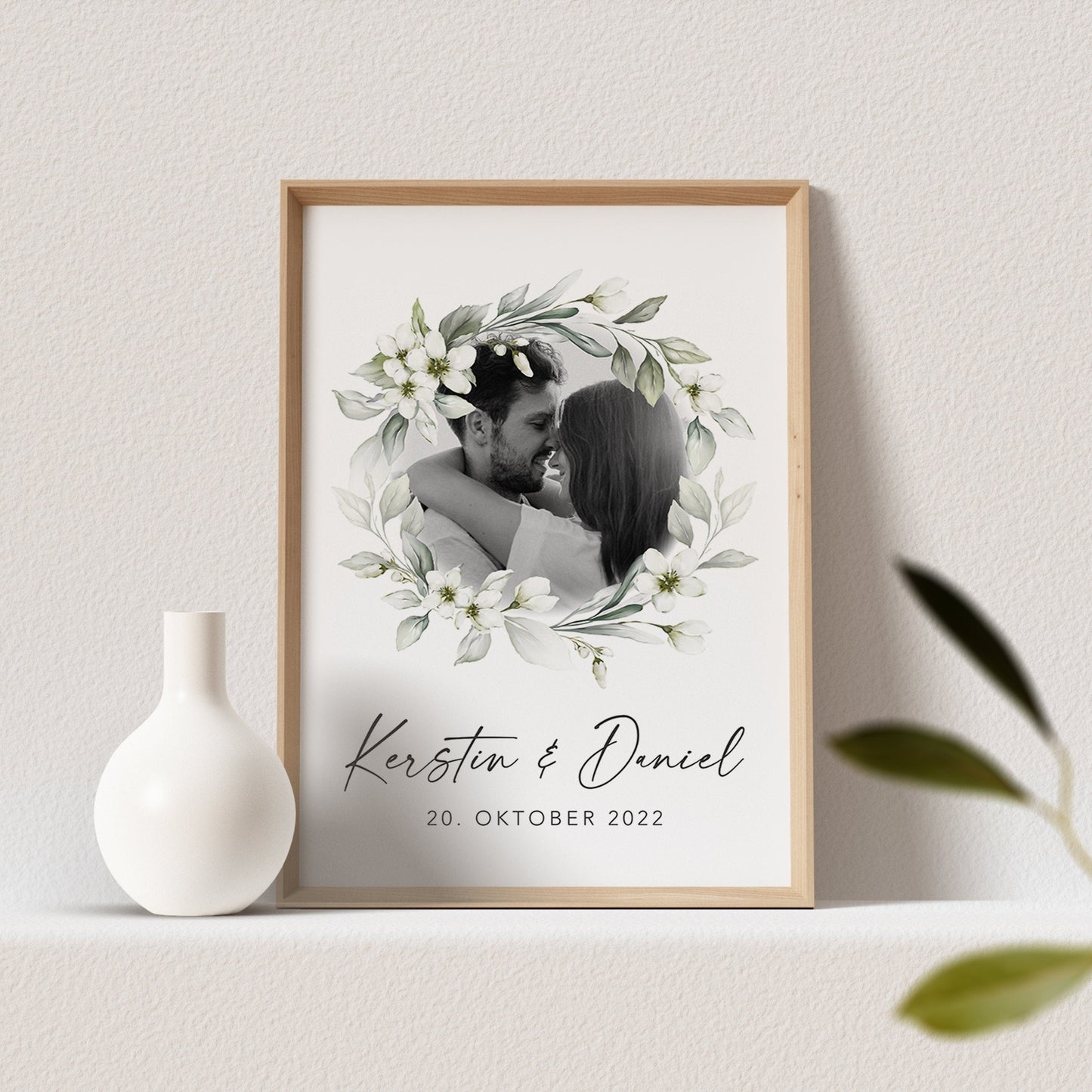 Hochzeitsposter Personalisiert mit Foto Poster Fotoposter Geschenkidee Zur Hochzeit Hochzeitstag Geschenk Hochzeitsgeschenk (OHNE RAHMEN)