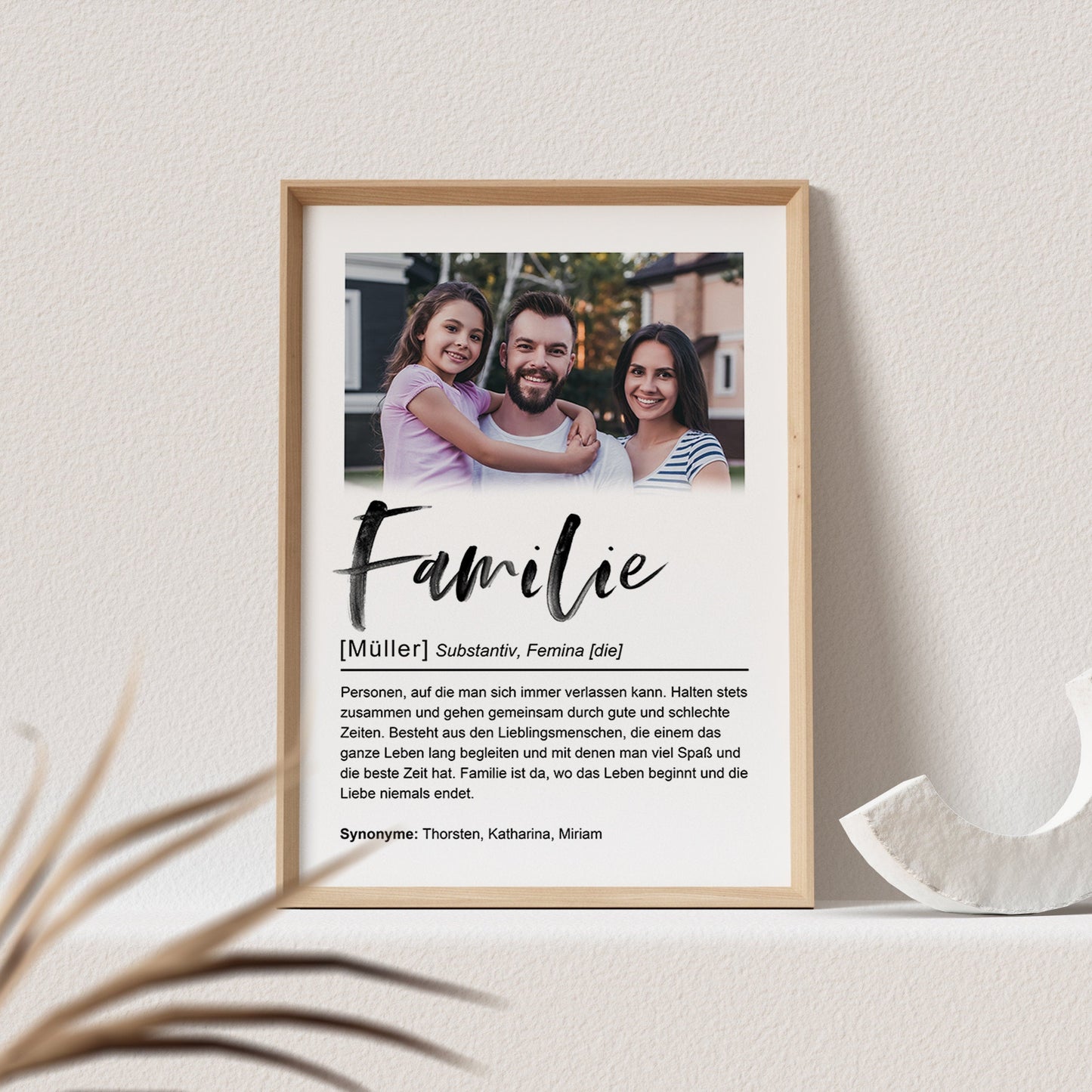 Familienposter Foto Personalisiert Definition Geschenk für Familie Bild (OHNE RAHMEN)