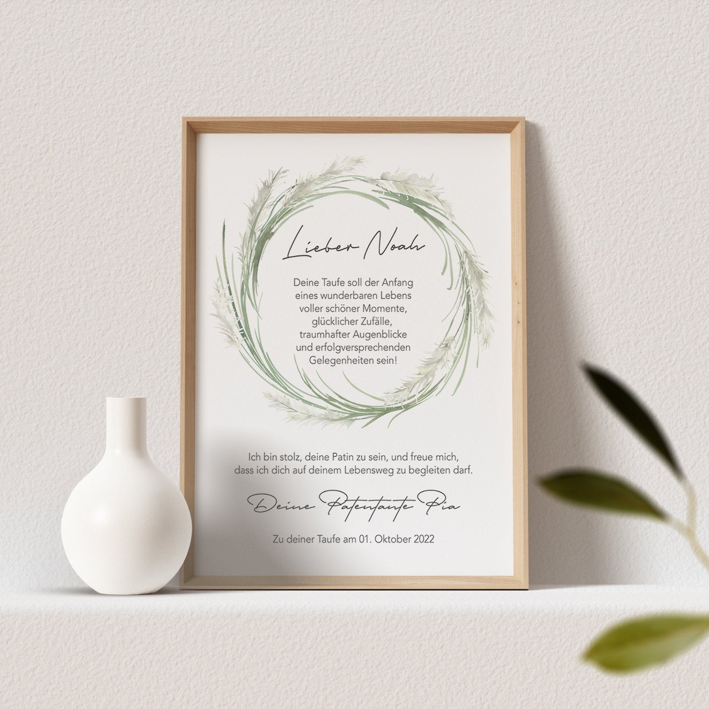 Patenbrief Taufe Patentante Taufpate Poster Personalisiert Geschenk Für Mein Patenkind (OHNE RAHMEN)
