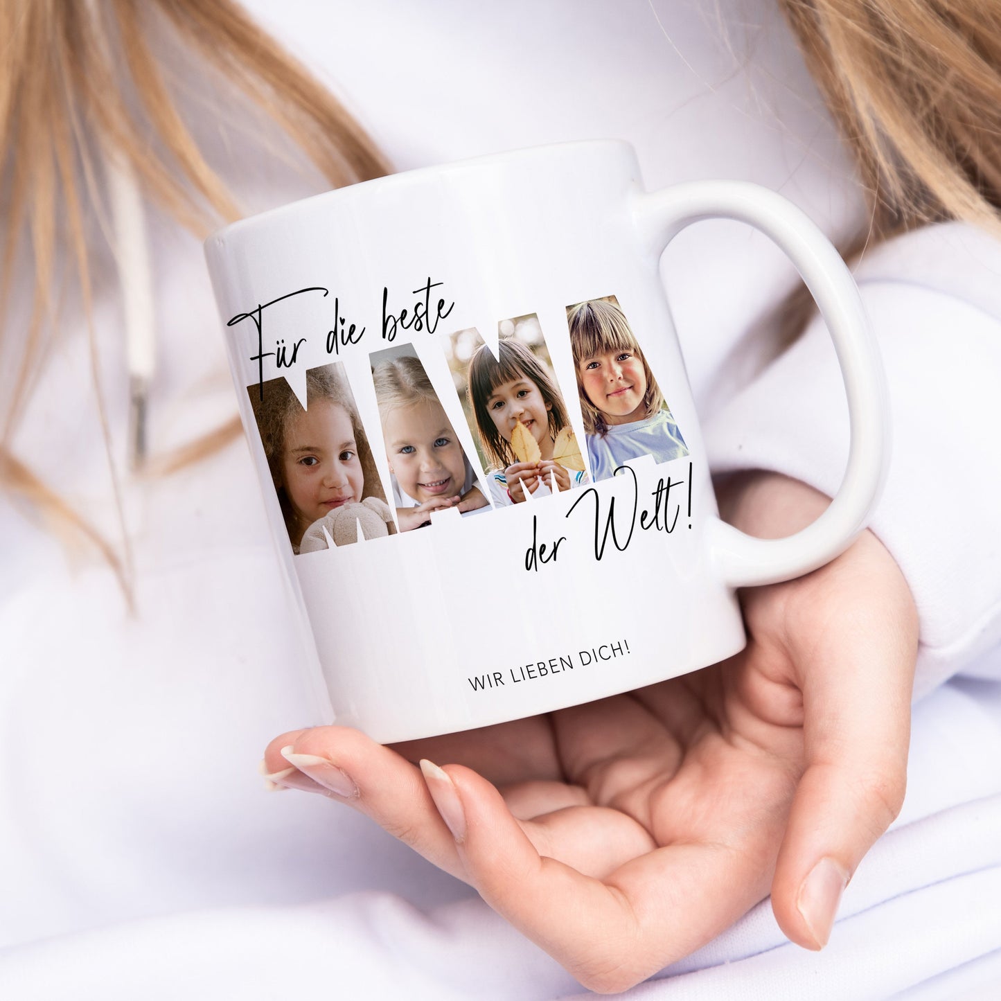 Mama Geschenk zum Geburtstag personalisierte Tasse mit Fotos der Kinder Beste Mama der Welt Muttertagsgeschenk
