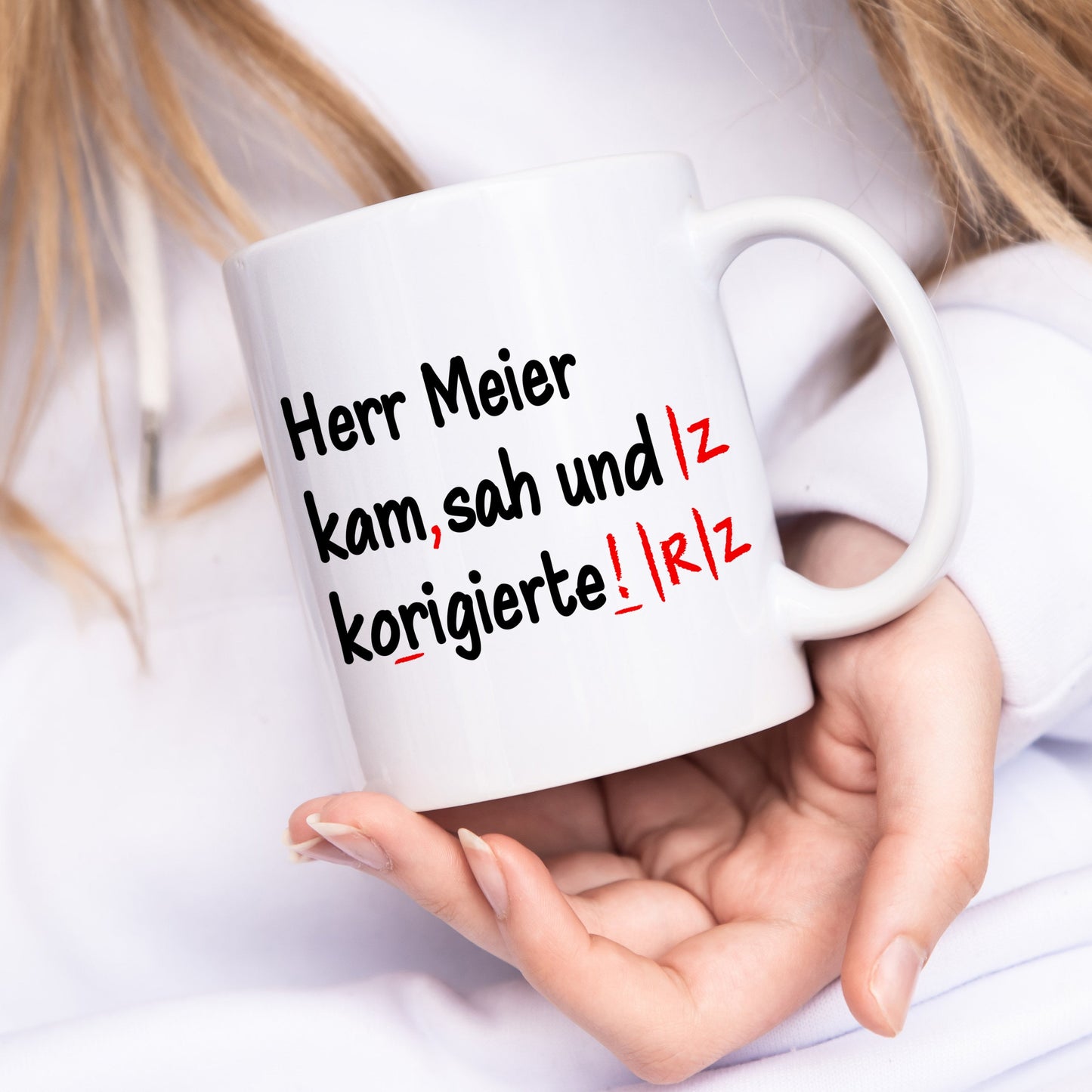 Lehrer Geschenk Tasse "Ich kam sah und korrigierte" personalsisiert für Grundschul Lehrerin Deutschlehrer Grundschullehrerin