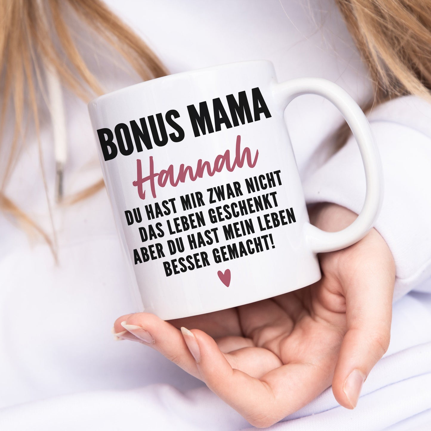 Bonusmama Tasse personalisiertes Muttertagsgeschenk Stiefmutter Stiefmama Bonus Mama Geschenk