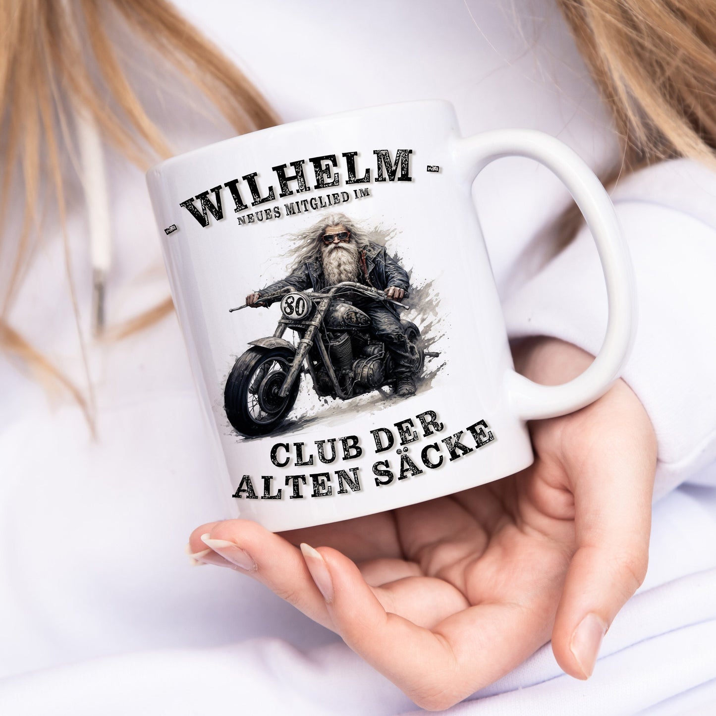 Geschenk 80. Geburtstag Mann Motorrad Tasse "Club der alten Säcke" Geburtstagsgeschenk Männer