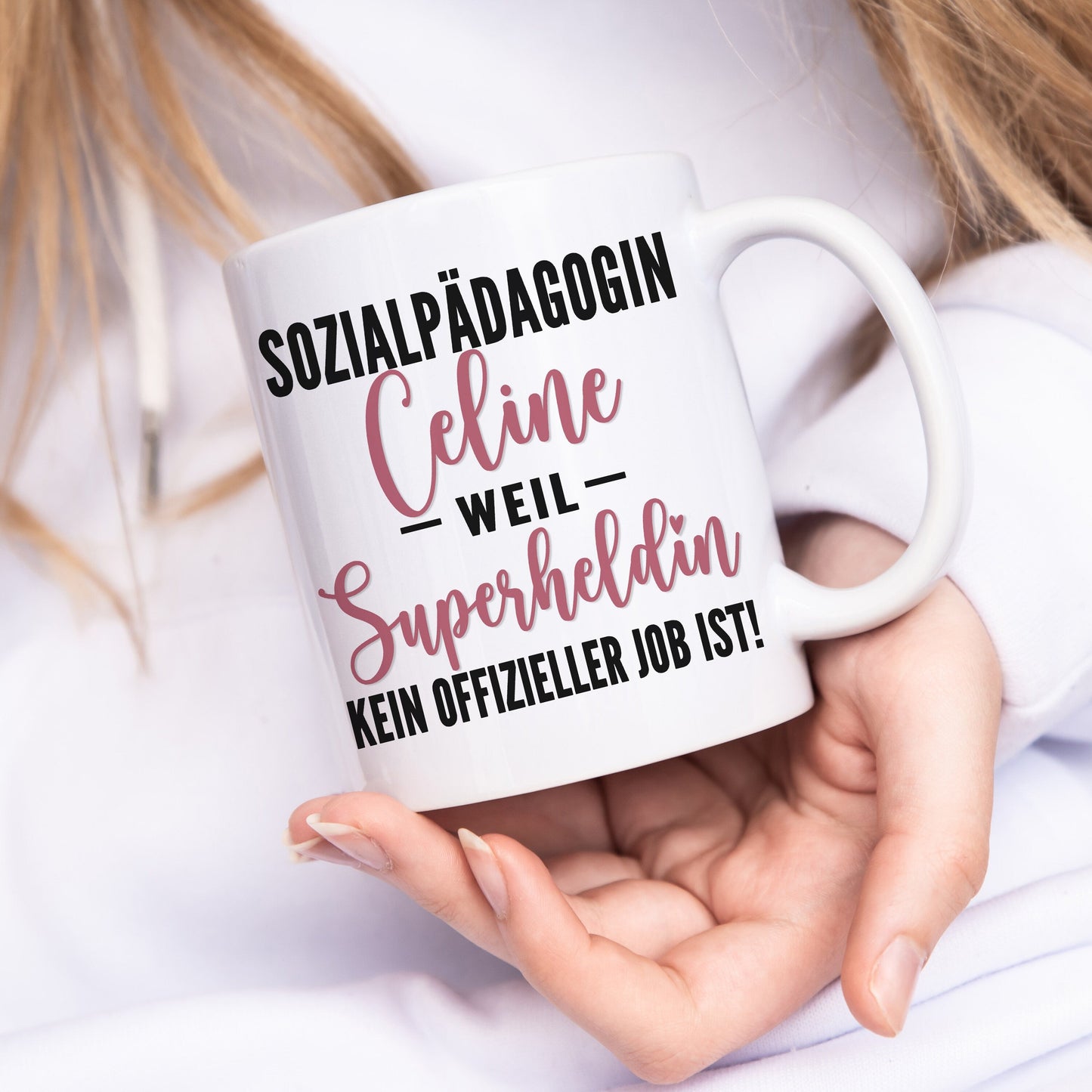 Tasse Sozialpädagogin Geschenk personalisiert mit Namen Abschiedsgeschenk Sozialarbeiterin Erzieherin Kollegin Beruf