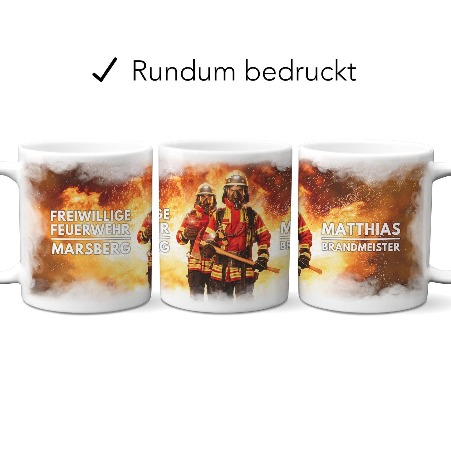 Feuerwehr Tasse personalisiert Feuerwehrmann Geschenk Feuerwehrfrau Freiwillige Feuerwehr aus Keramik