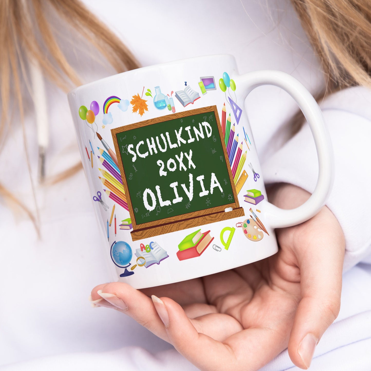 Schulkind Tasse personalisiert Geschenk zur Einschulung für Mädchen Junge Schulanfänger Einschulungsgeschenk