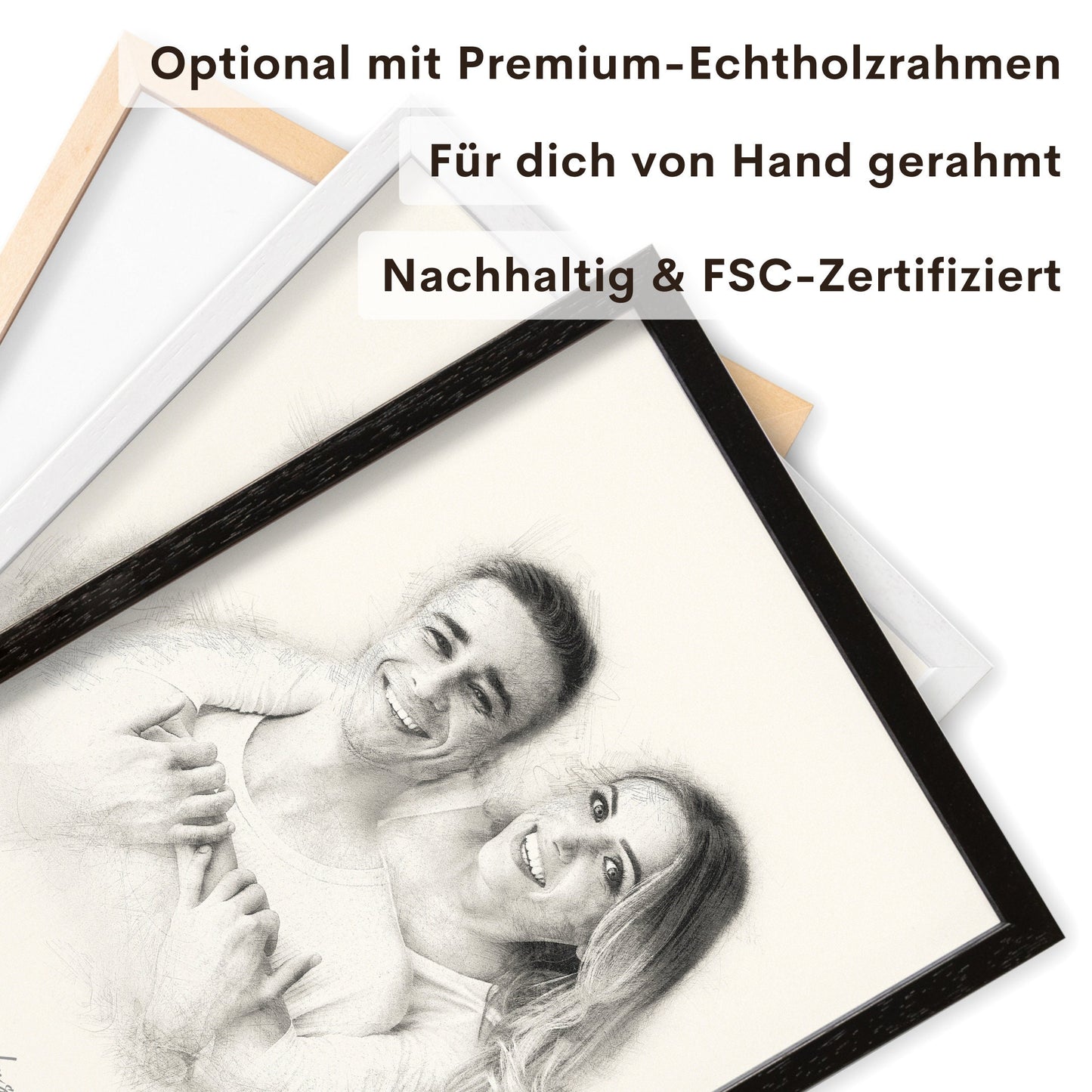 Foto im Stil einer Bleistiftzeichnung von Foto personalisiertes Bild Portrait im Look einer Bleistift Zeichnung Fotogeschenk