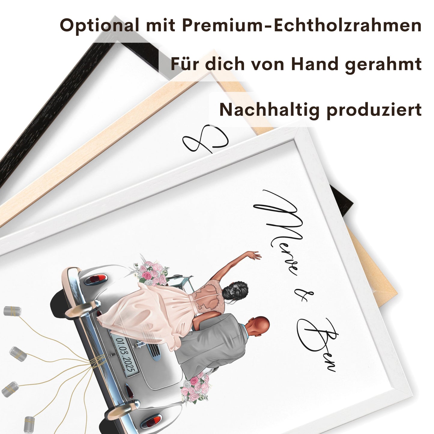 Hochzeitsgeschenk Geld Geldgeschenk Zur Hochzeit personalisiertes Bild für Brautpaar Geschenk (mit oder ohne Rahmen)