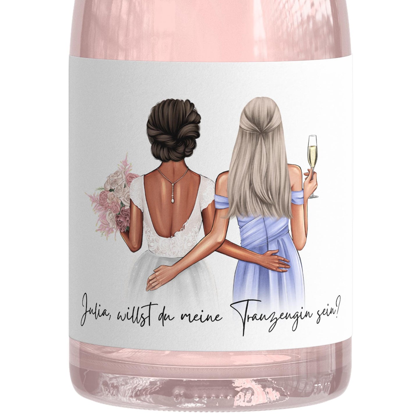 Willst du meine Trauzeugin sein Flaschenetikett personalisiert Trauzeugen fragen Geschenk Sekt Etikett selbstklebend 2 Stück | 9x13 cm