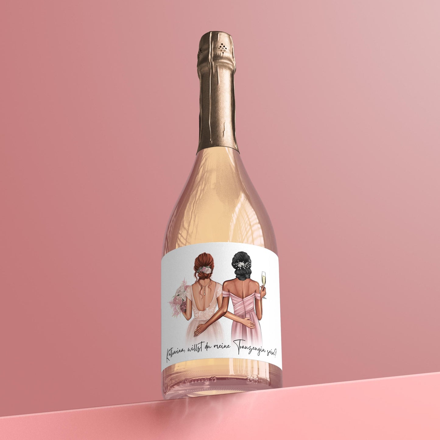 Willst du meine Trauzeugin sein Flaschenetikett personalisiert Trauzeugen fragen Geschenk Sekt Etikett selbstklebend 2 Stück | 9x13 cm