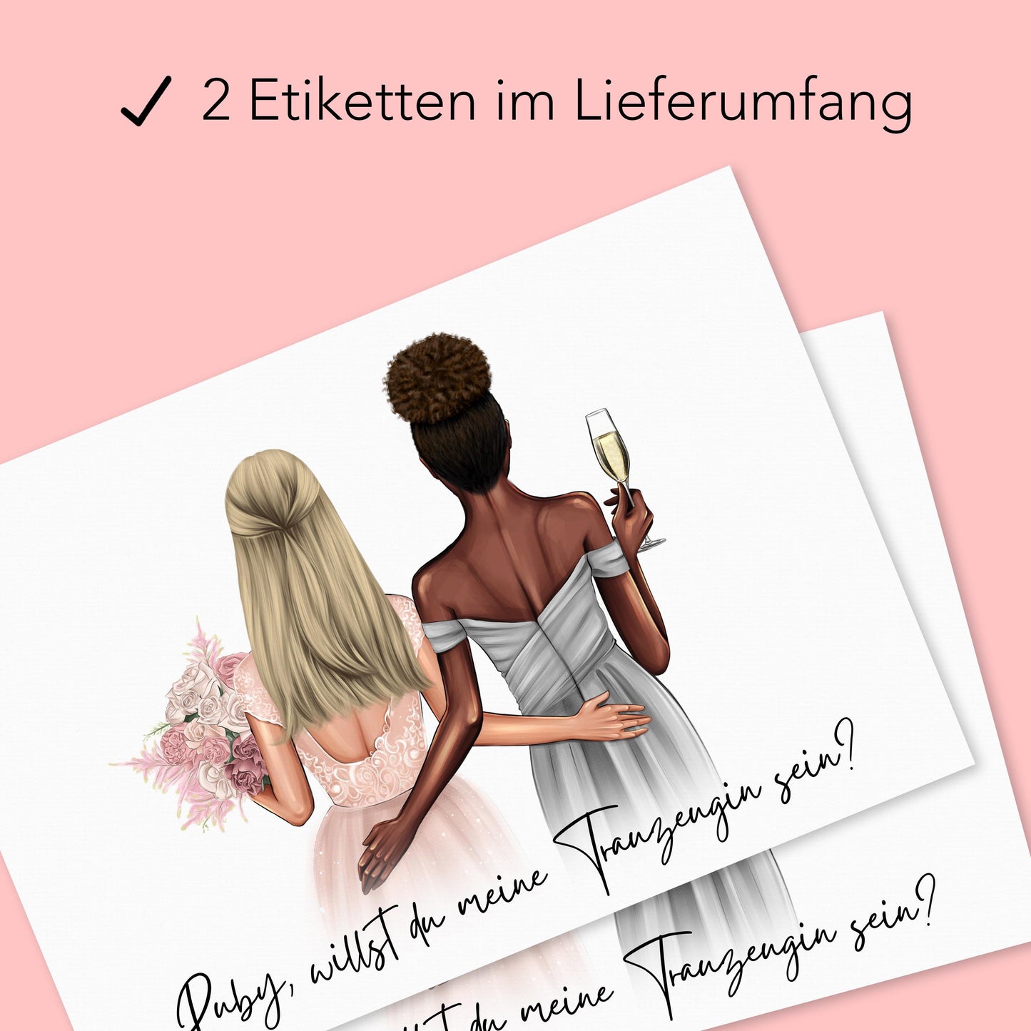 Willst du meine Trauzeugin sein Flaschenetikett personalisiert Trauzeugen fragen Geschenk Sekt Etikett selbstklebend 2 Stück | 9x13 cm