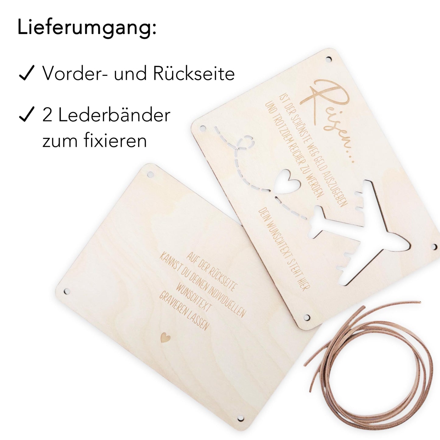 Geldgeschenk Reise Geschenk Reisegutschein Geburtstag personalisierte Geld Verpackung Urlaub Reisekasse Geschenkkarte aus Holz 12x17 cm