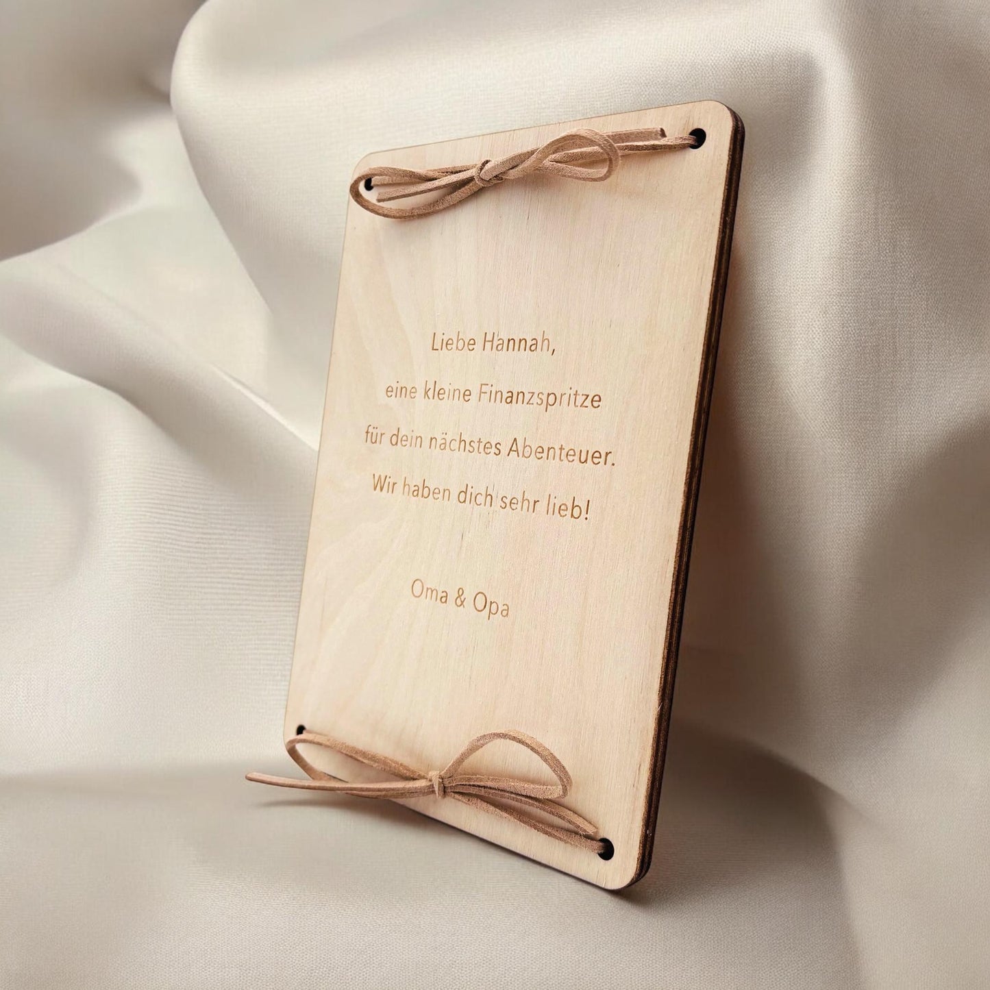 Geldgeschenk Fahrrad Geburtstag Wunscherfüller personalisierte Geldkarte Geld Verpackung Geburtstagskarte Geschenkkarte aus Holz 12x17 cm