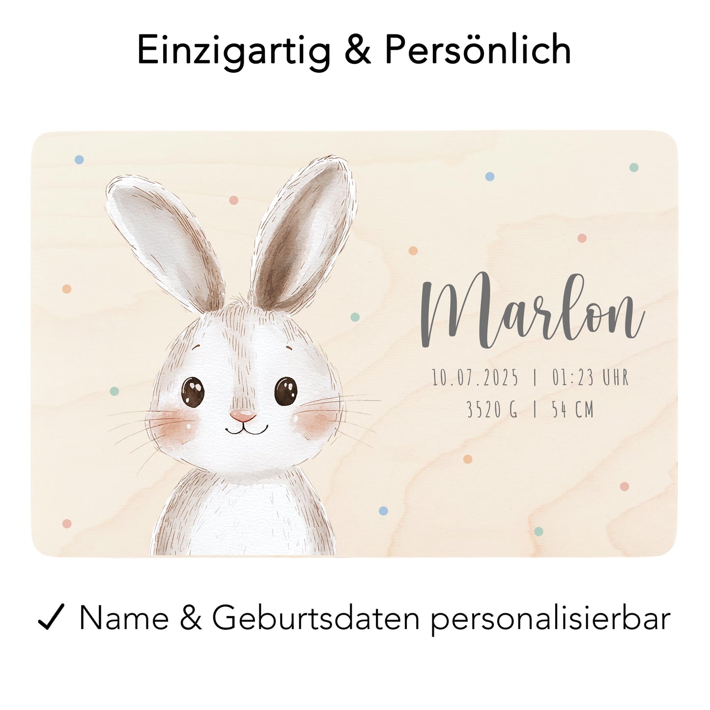 Erinnerungskiste Baby Hase Holzkiste personalisierte Erinnerungsbox Mädchen Junge Geschenk Geburt Geburtsgeschenk 30x20x13 cm