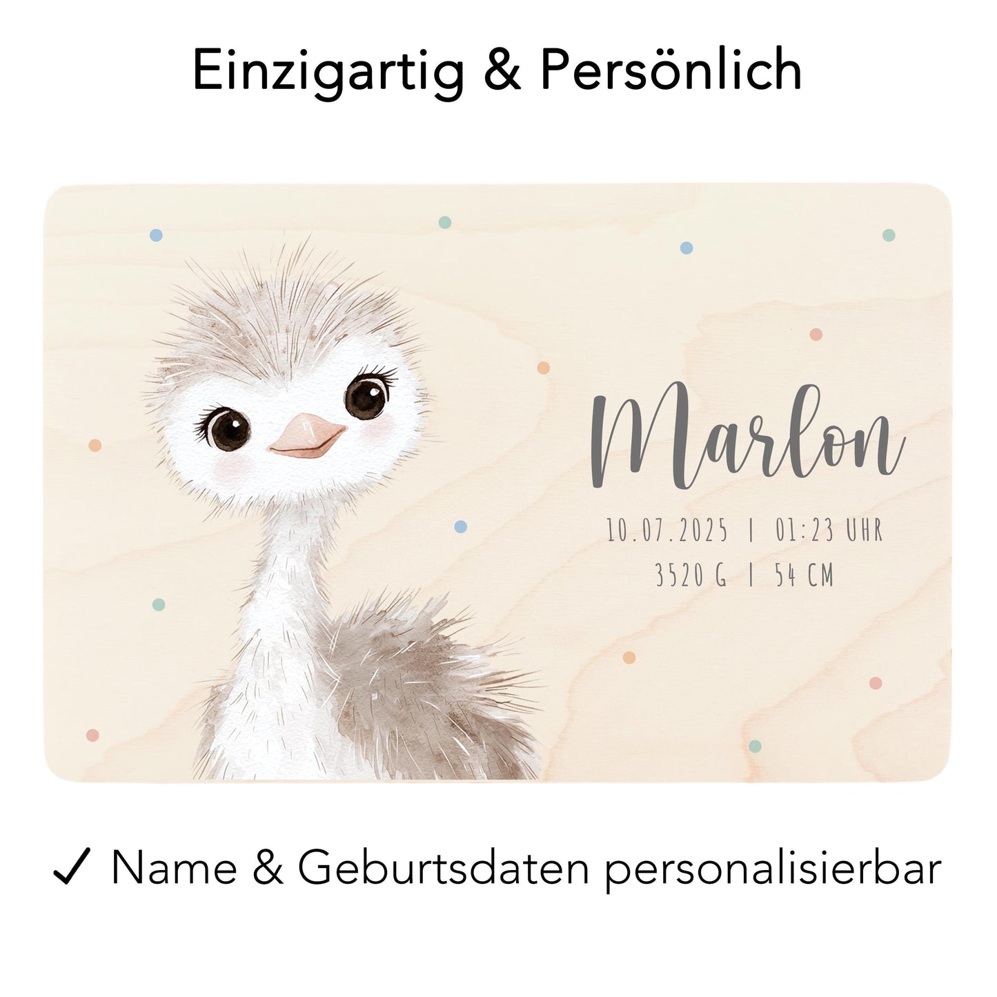 Erinnerungskiste Baby Strauß Holzkiste personalisierte Erinnerungsbox Mädchen Junge Geschenk Geburt Geburtsgeschenk 30x20x13 cm