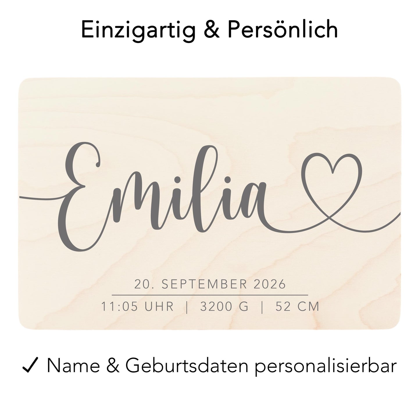 Erinnerungskiste Baby personalisierte Holzkiste mit Namen Erinnerungsbox Geschenk zur Geburt Geburtsgeschenk Holzbox 30x20x13 cm