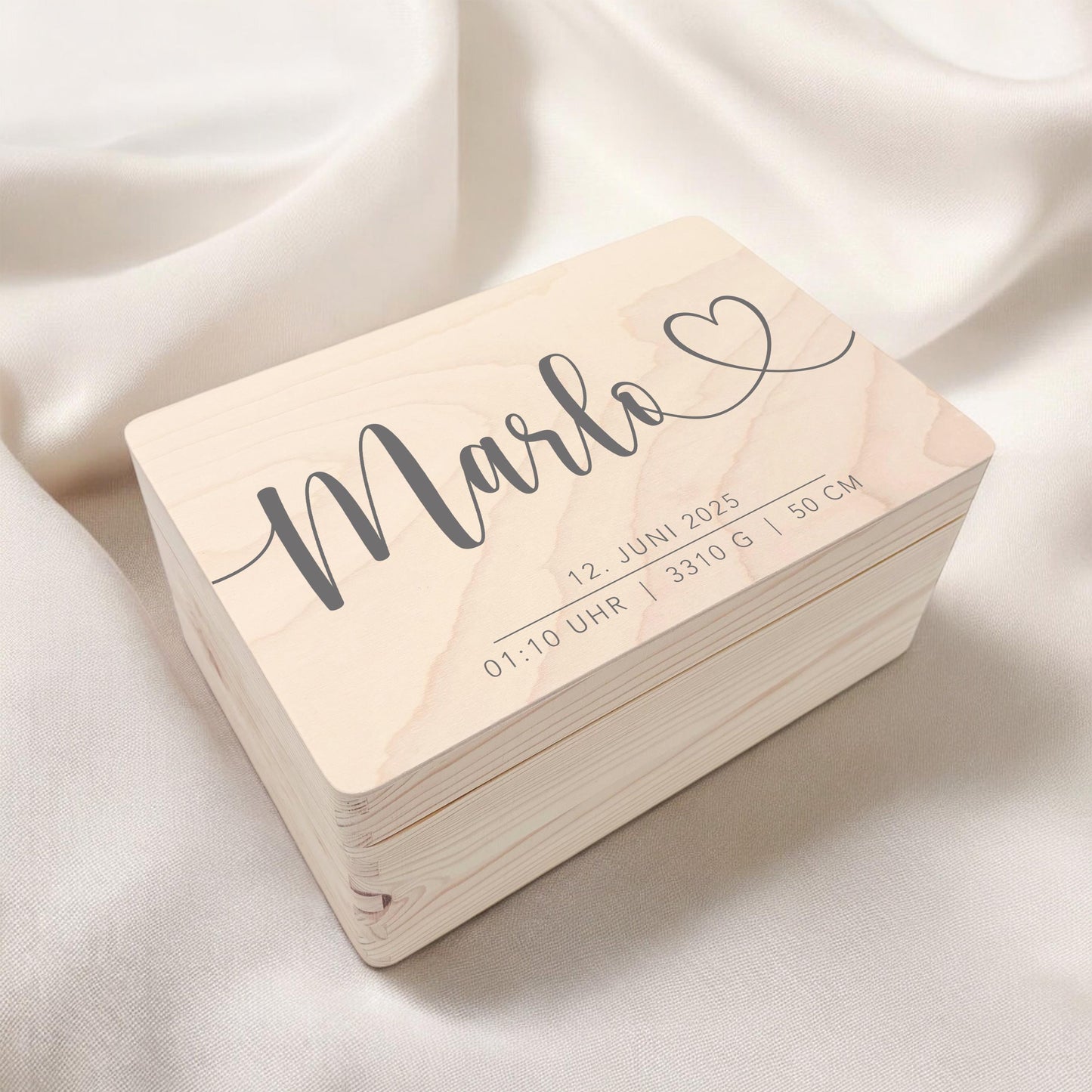 Erinnerungskiste Baby personalisierte Holzkiste mit Namen Erinnerungsbox Geschenk zur Geburt Geburtsgeschenk Holzbox 30x20x13 cm